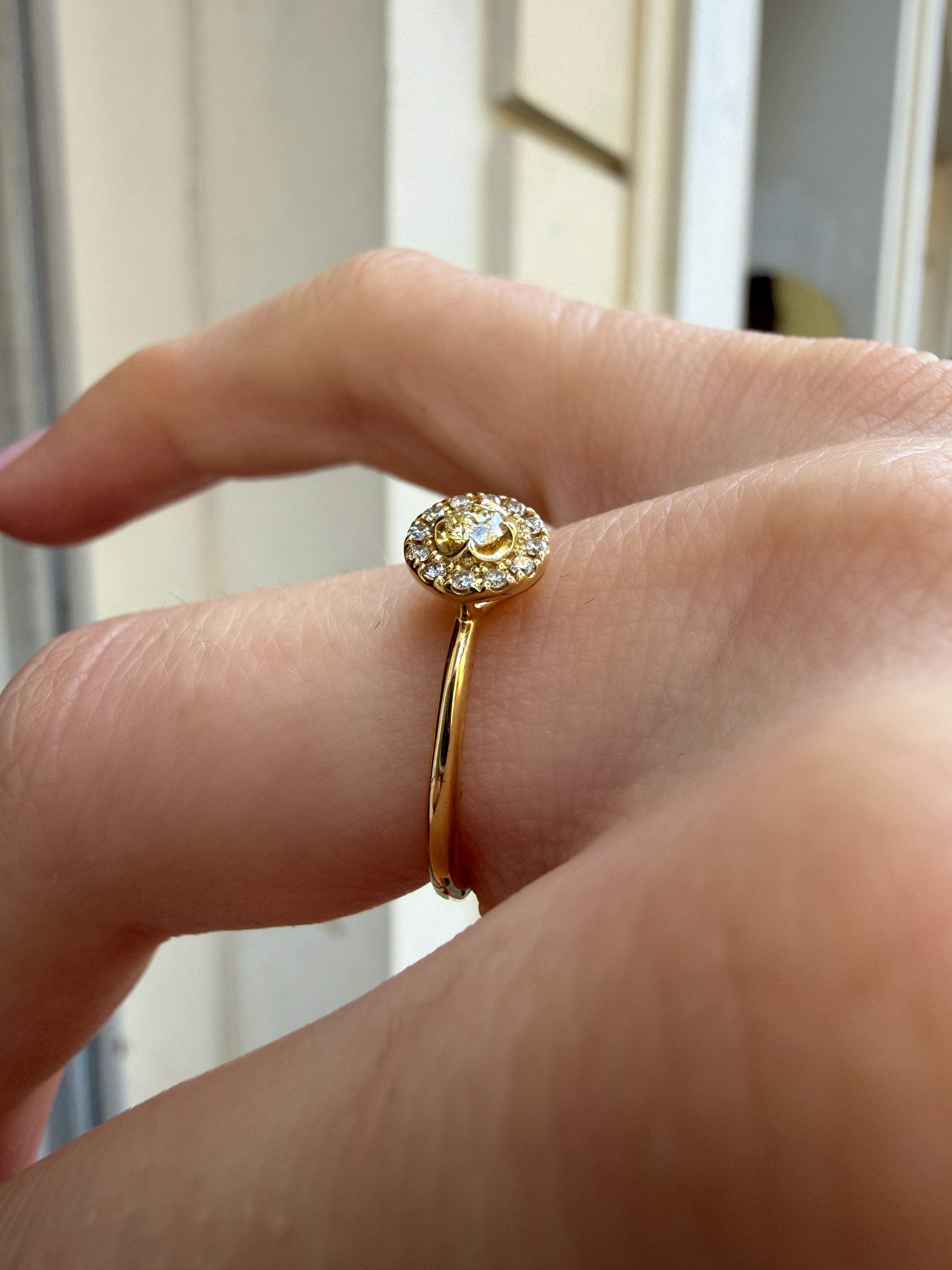 #1420 18k Ring mit 13 Diamanten - RG 53