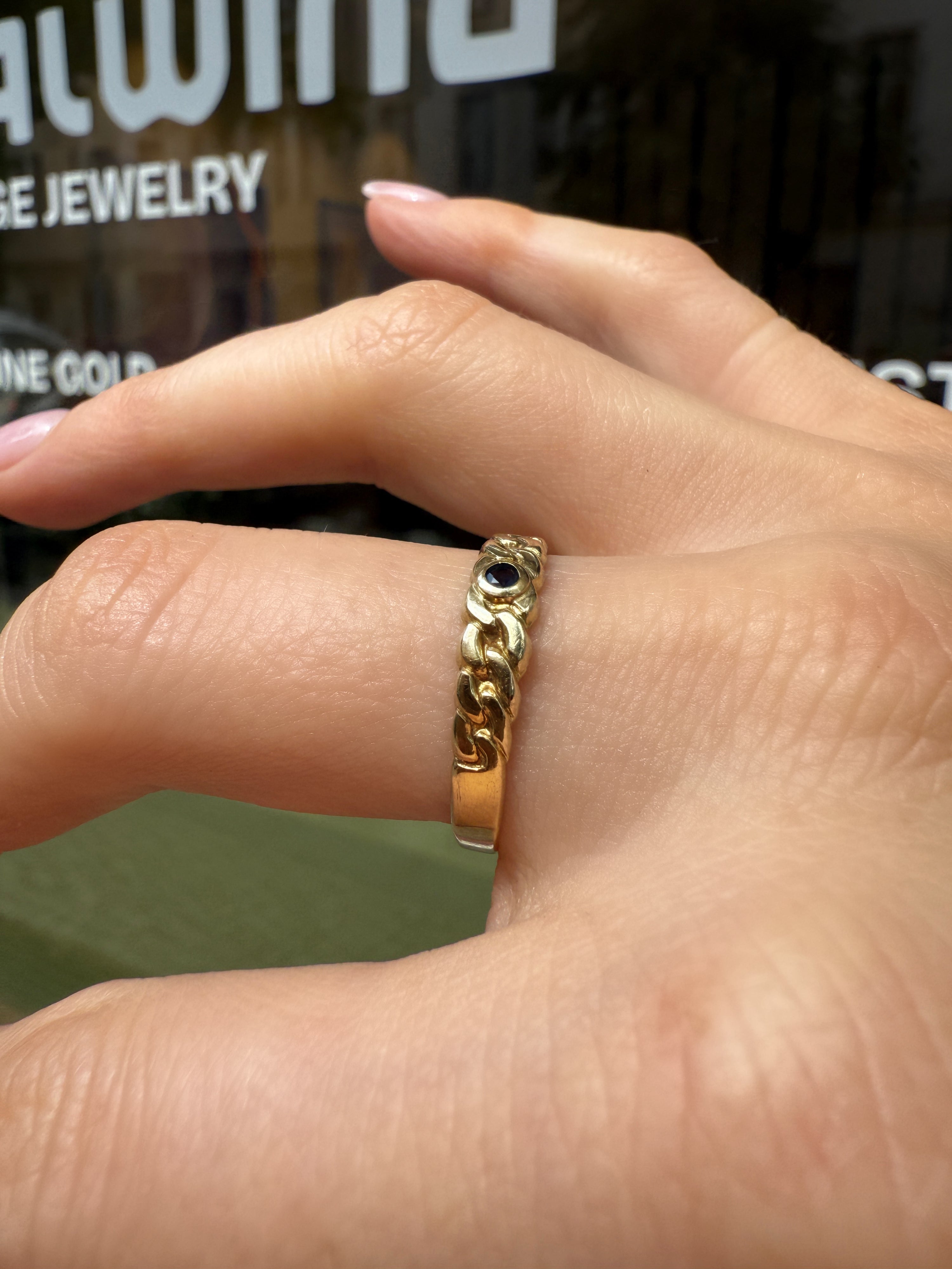#1198 8k Ring mit Saphir - RG 62