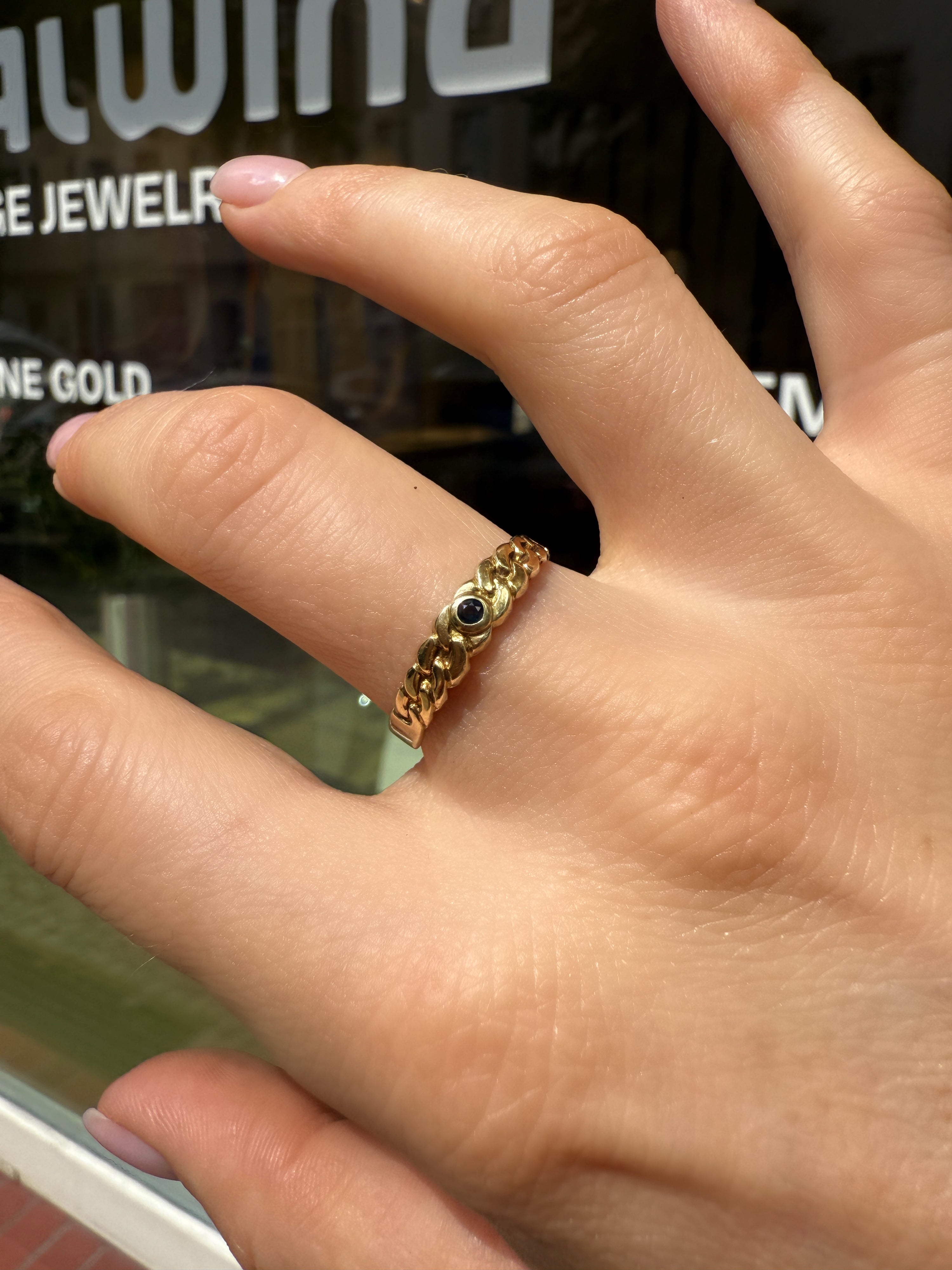 #1198 8k Ring mit Saphir - RG 62