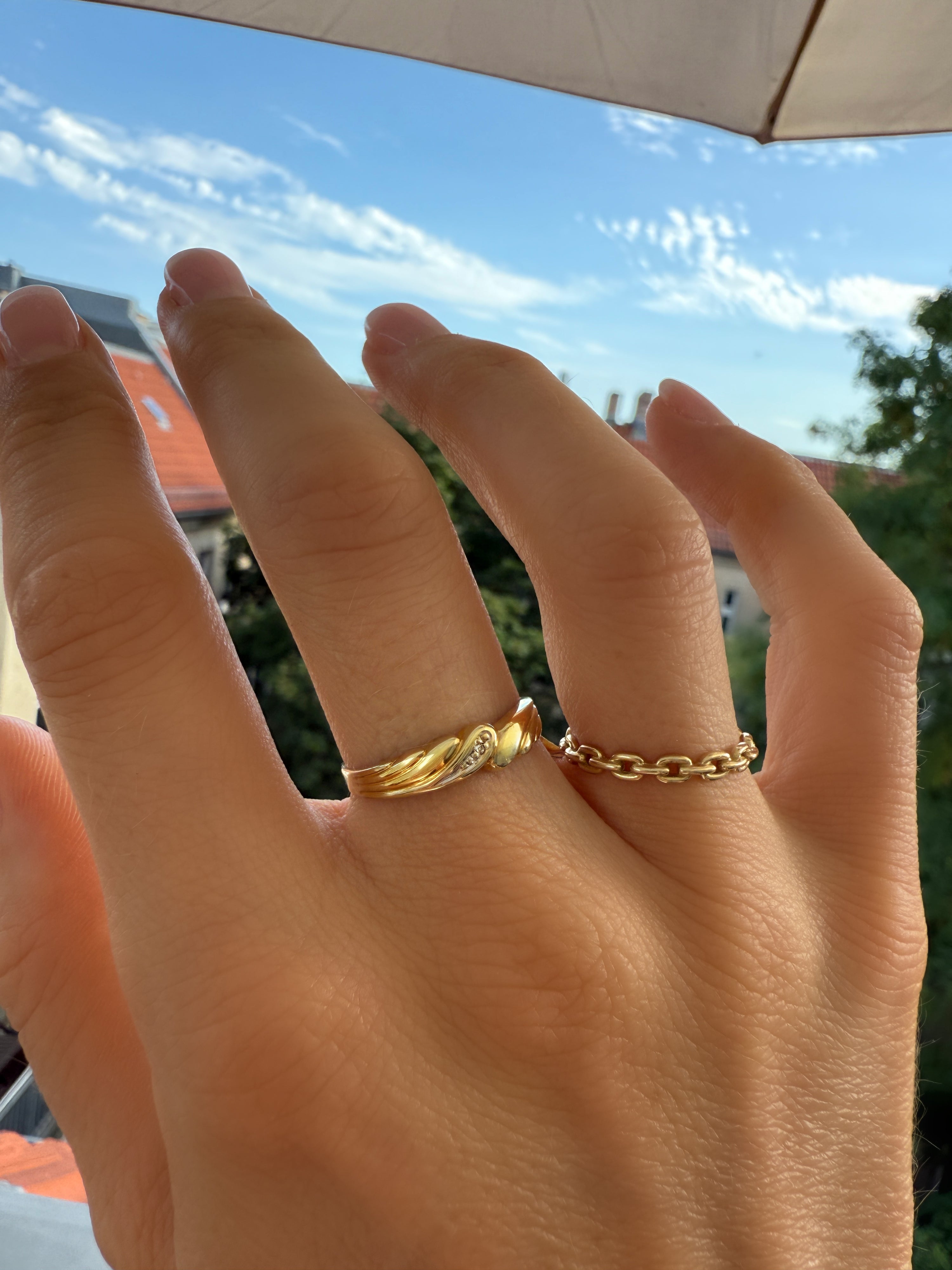 #90 8k Ring mit Diamant - RG 57