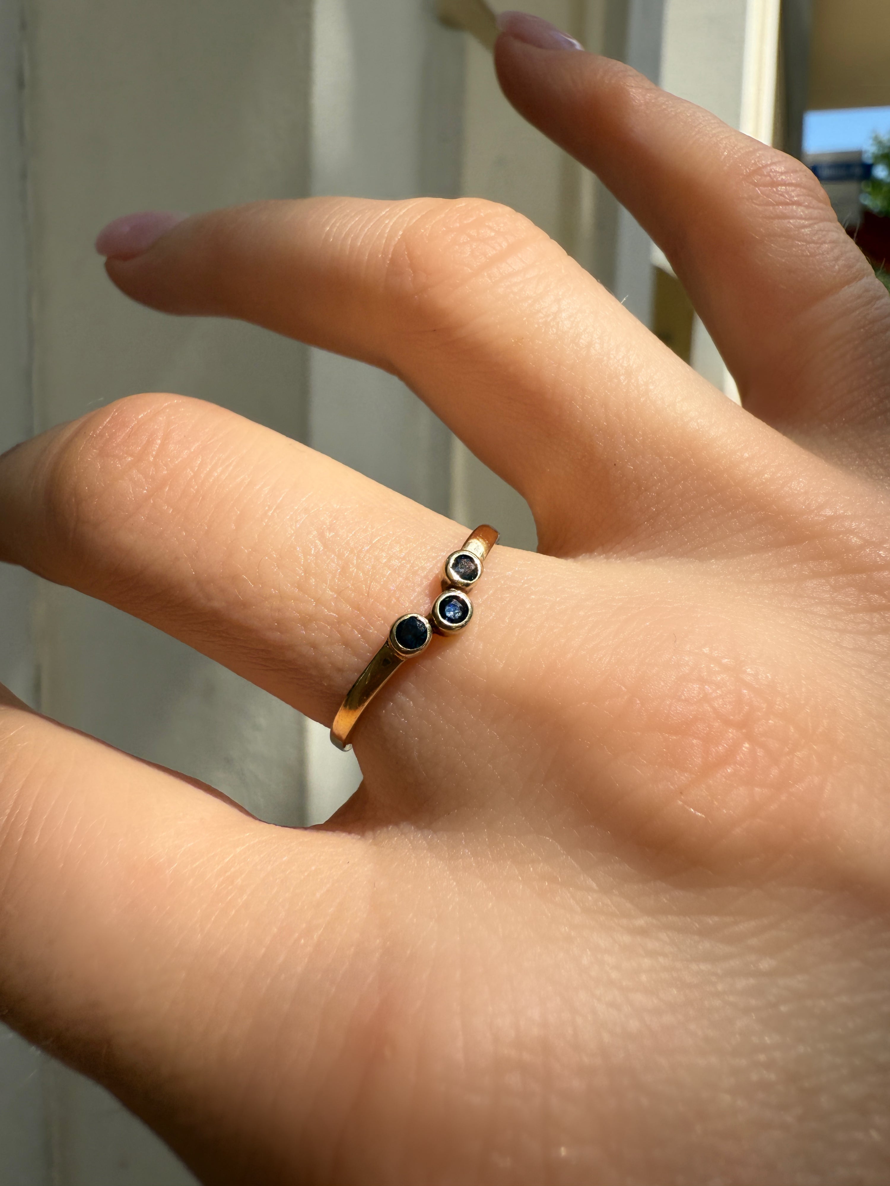 #1214 8k Ring mit Saphir - RG 56