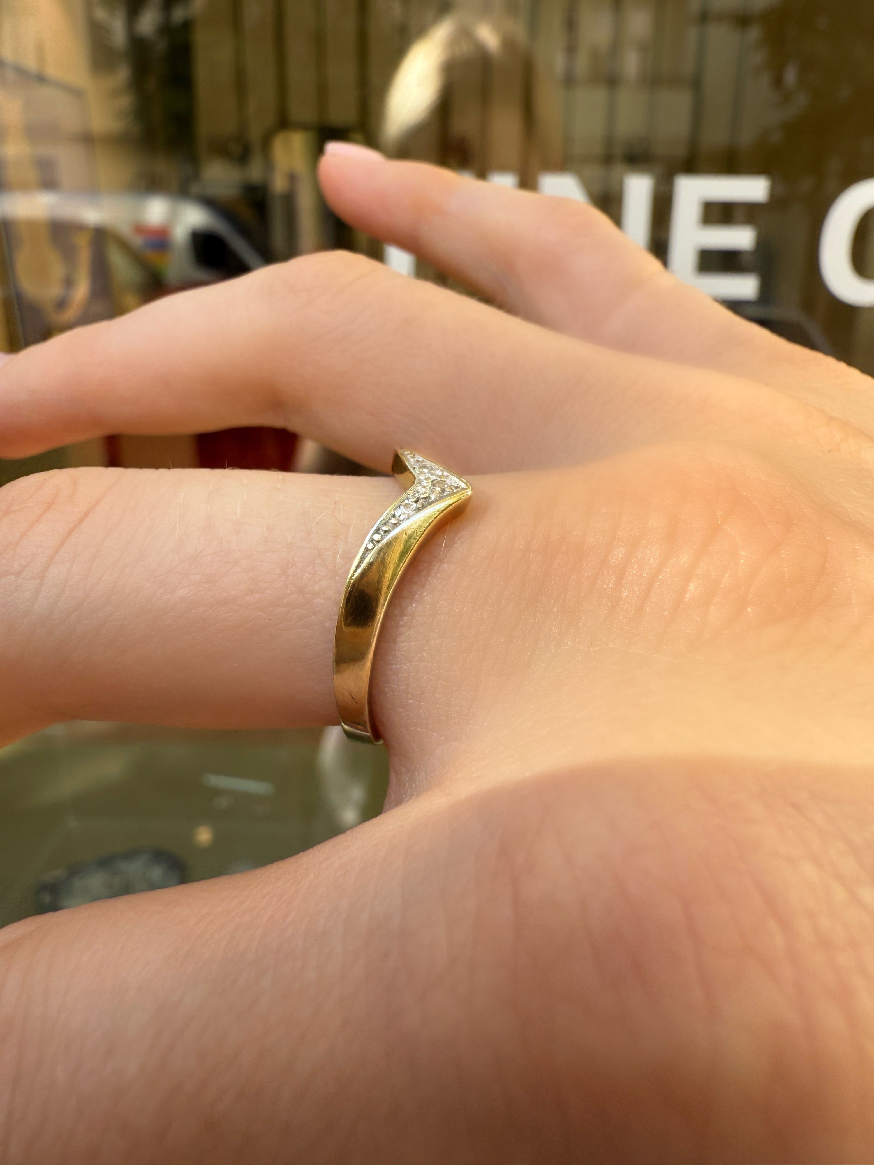 #1188 14k Ring with Pearls & Diamonds - Ring Size 58
