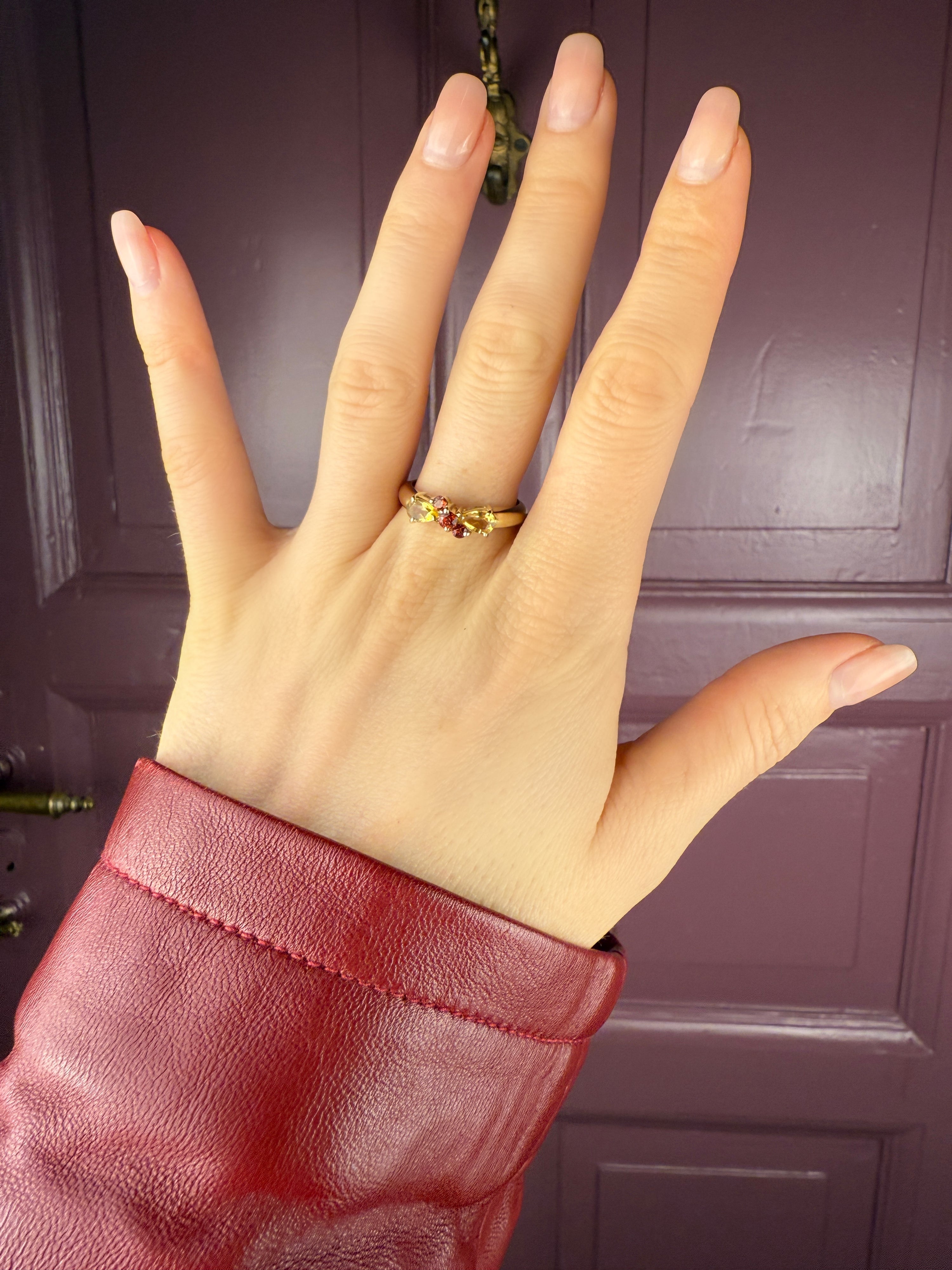 #188 9k Ring mit Rubinen & Citrin - RG 52