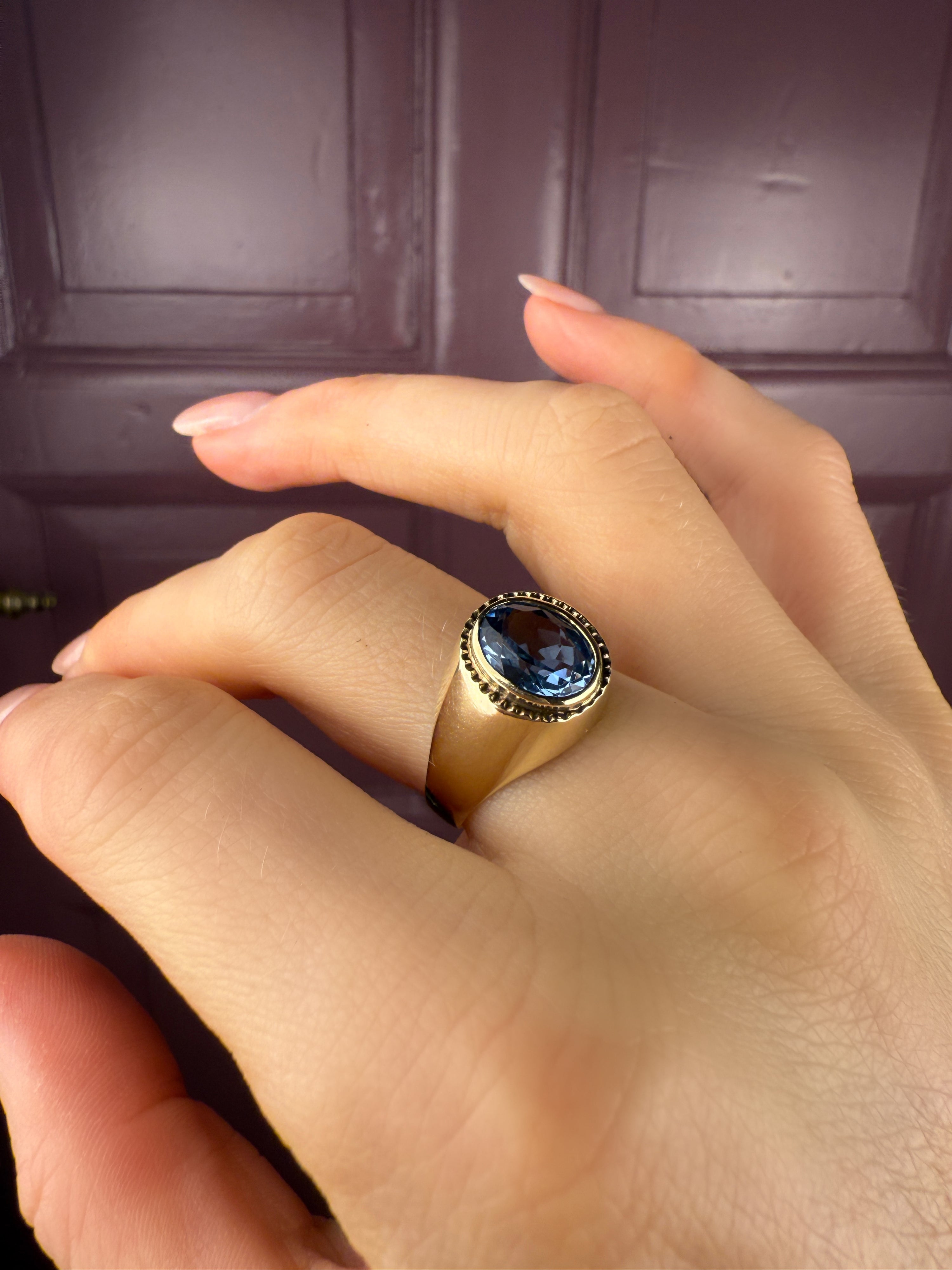 #185 8k Ring mit blauem Topas - RG 58