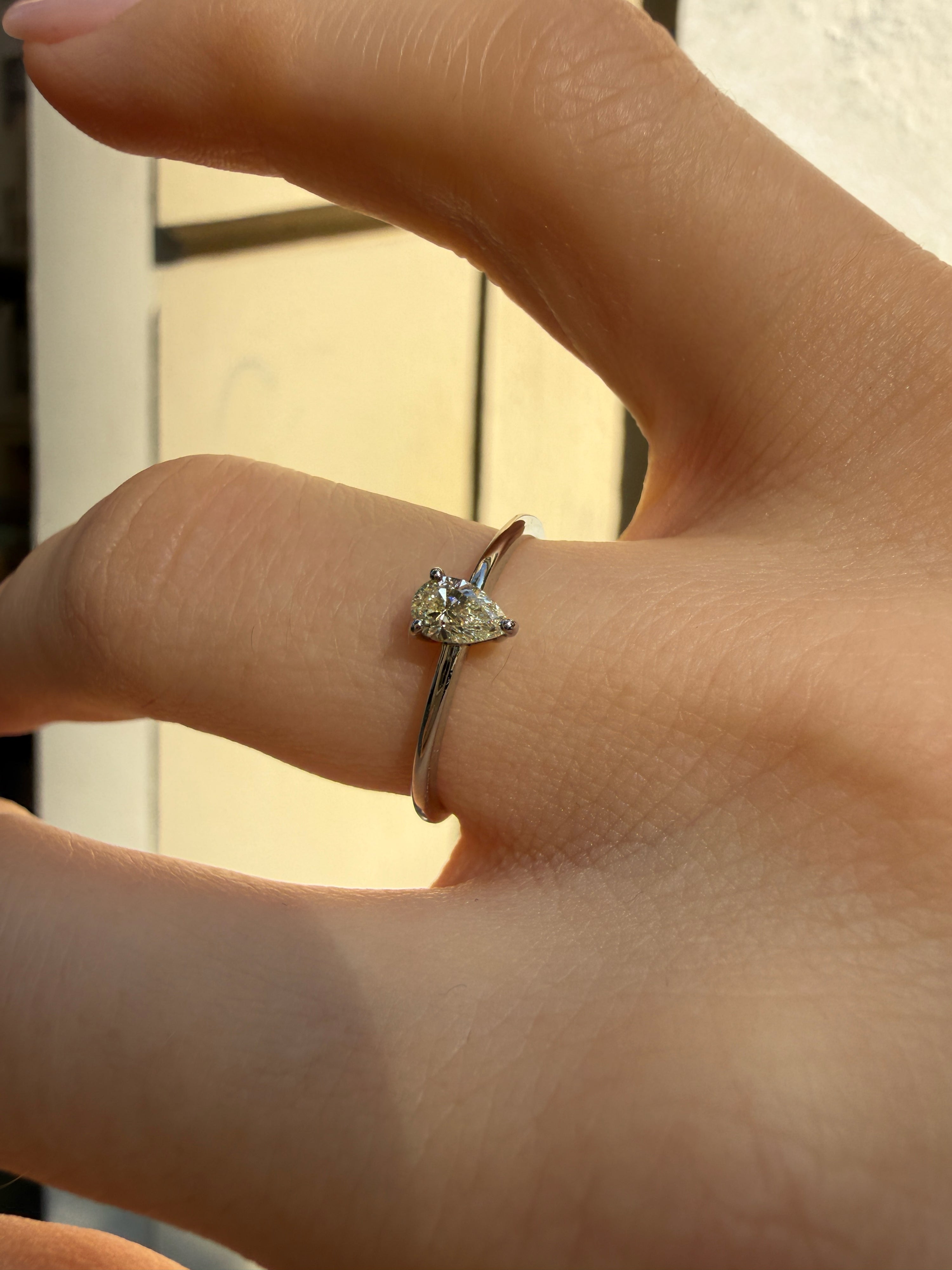 #1424 950 Platin Ring mit Diamant - RG 50