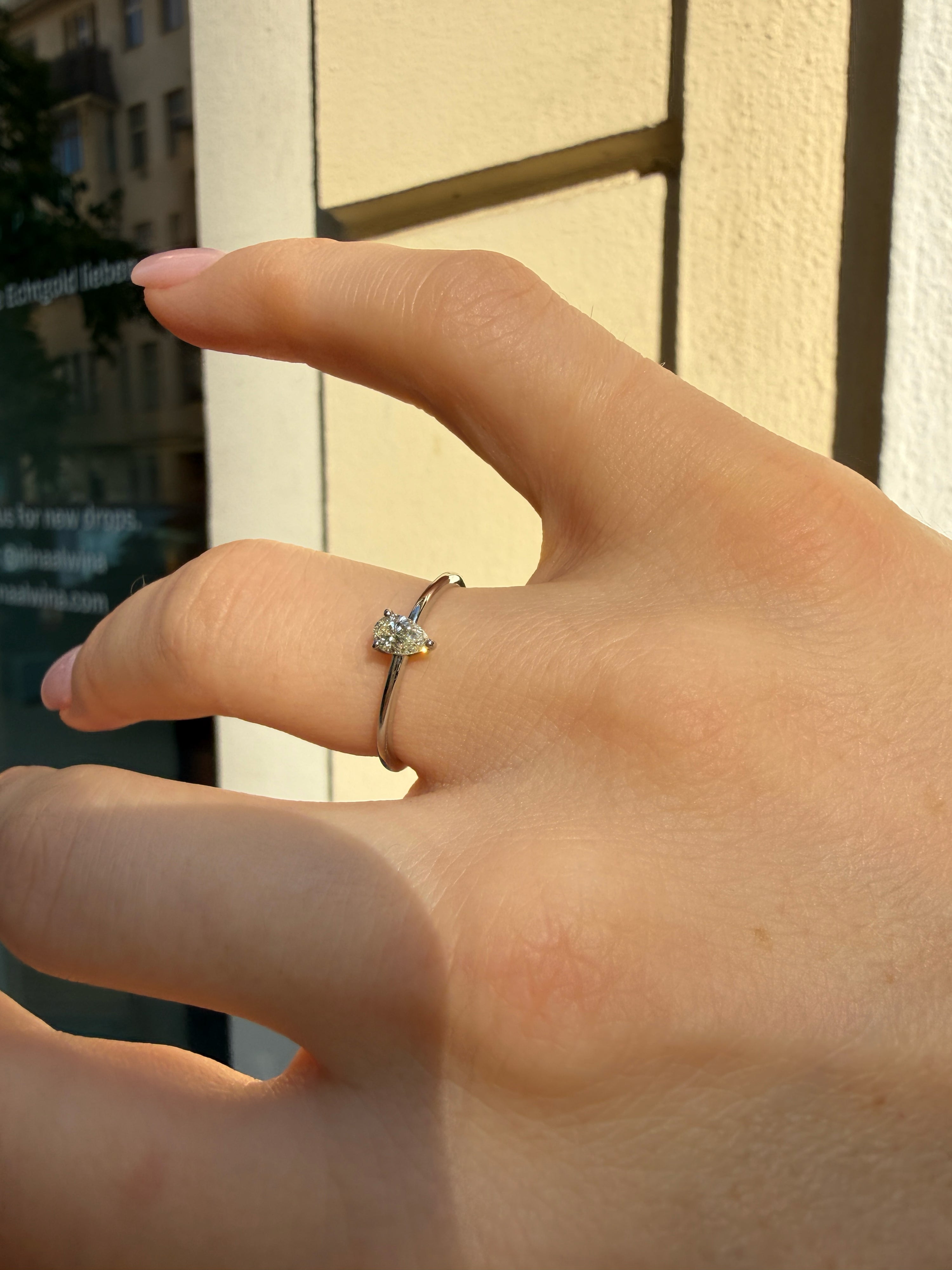 #1424 950 Platin Ring mit Diamant - RG 50
