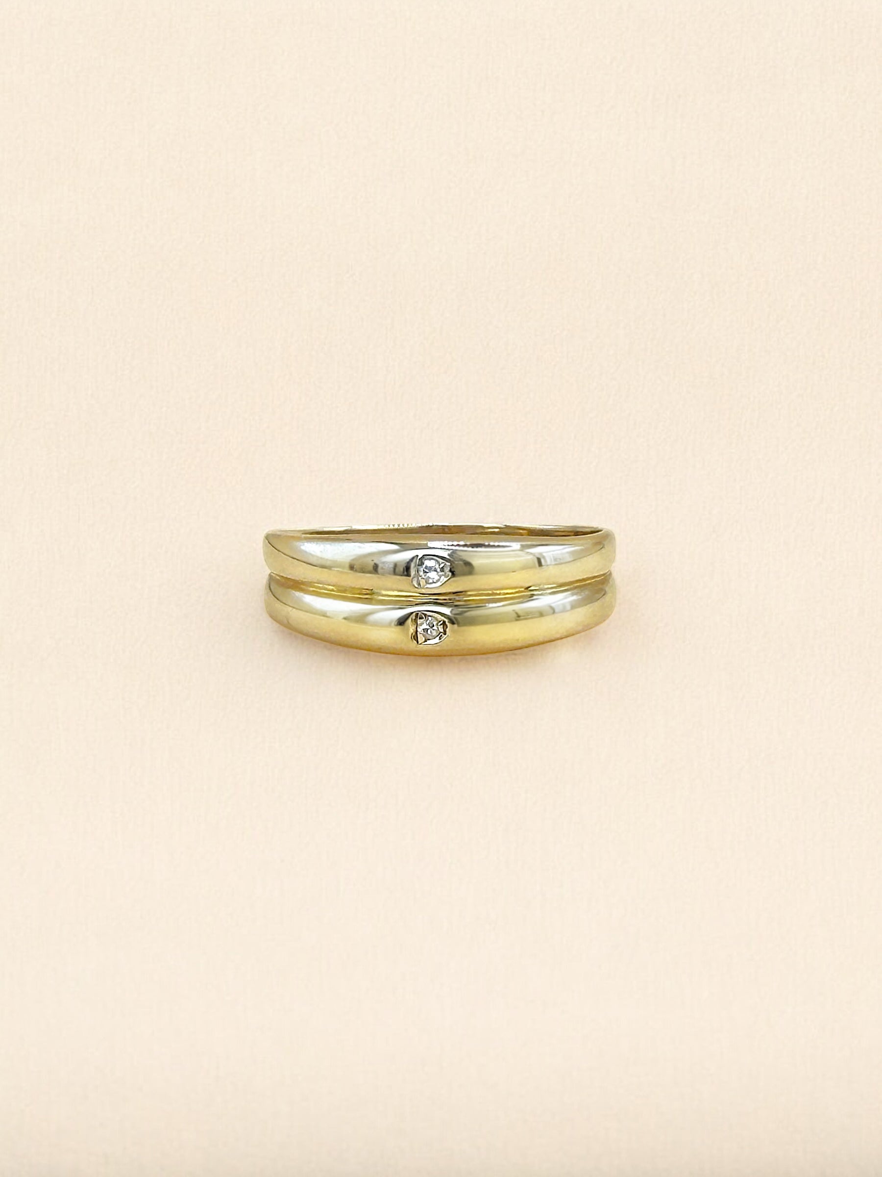 #22 Ring mit 2 Diamanten - RG 50,5