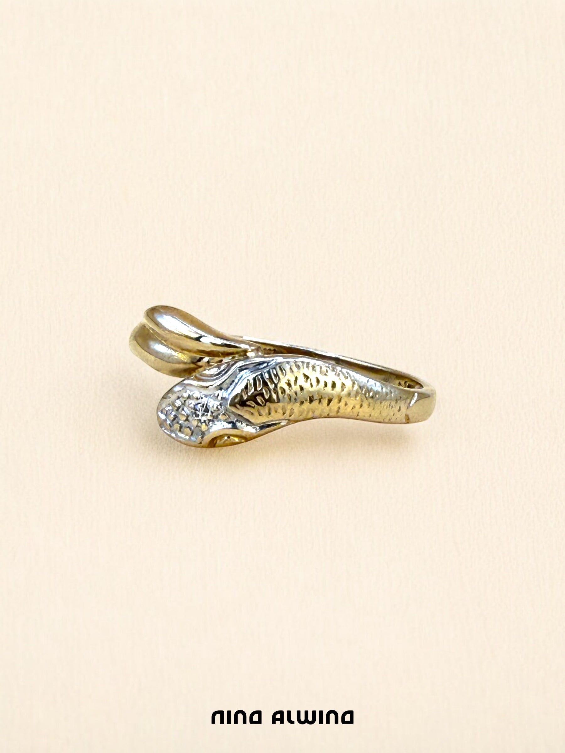 #31: Chunky SNAKE RIng mit Diamant - RG 54
