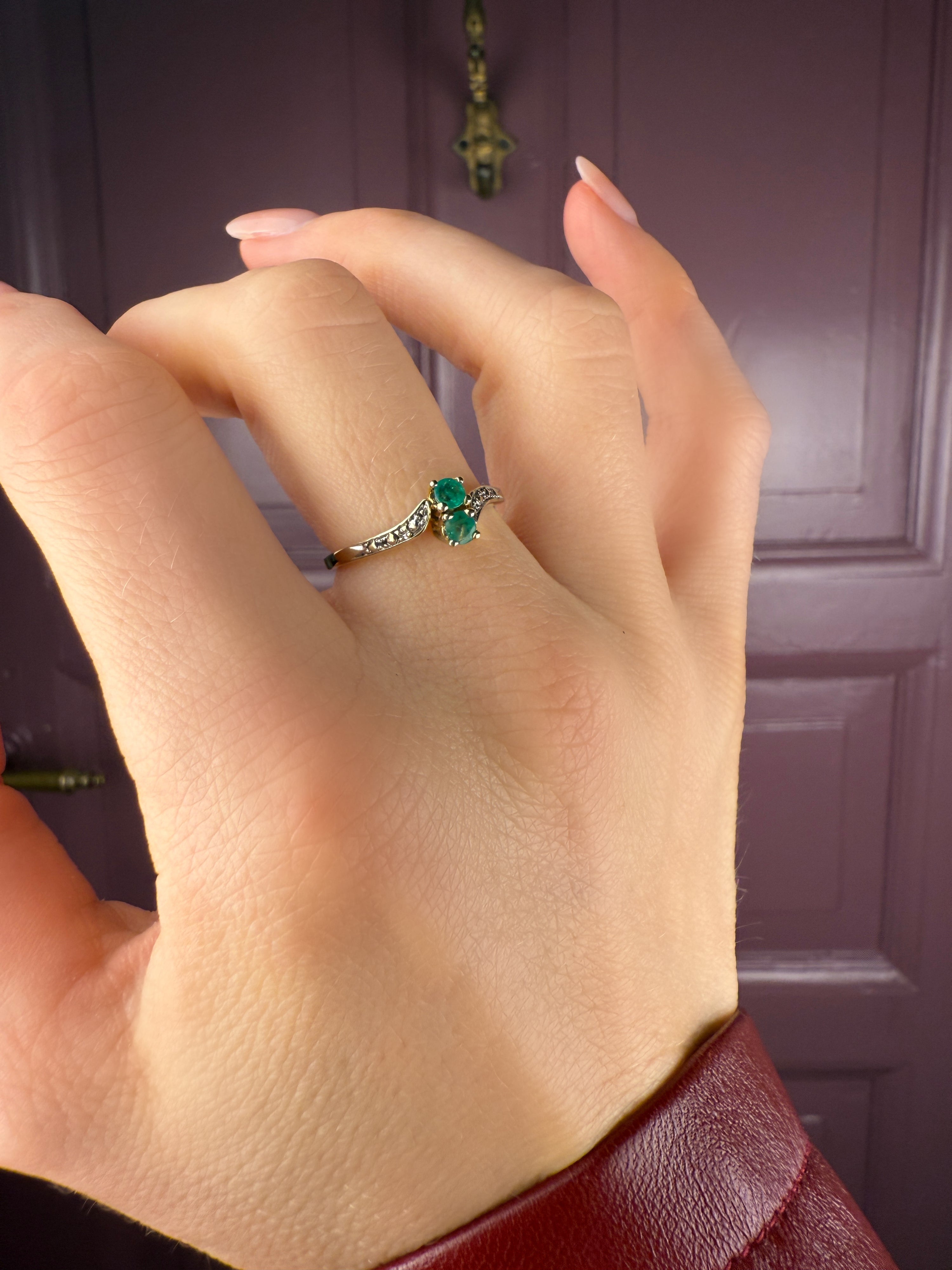 #192 8k Ring mit Smaragd & Zirkonia - RG 55