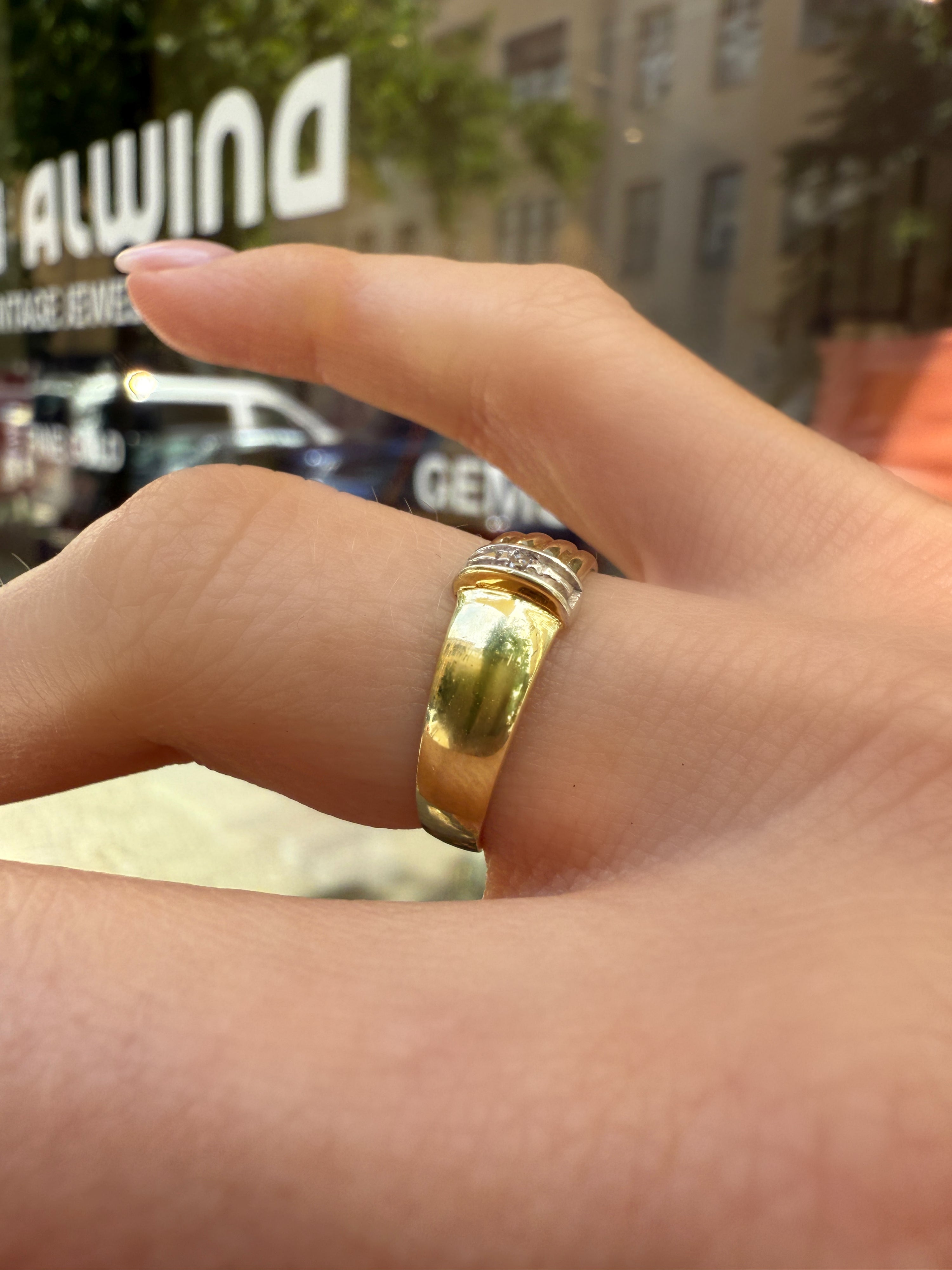 #1083 8k Ring mit Diamant - RG 53