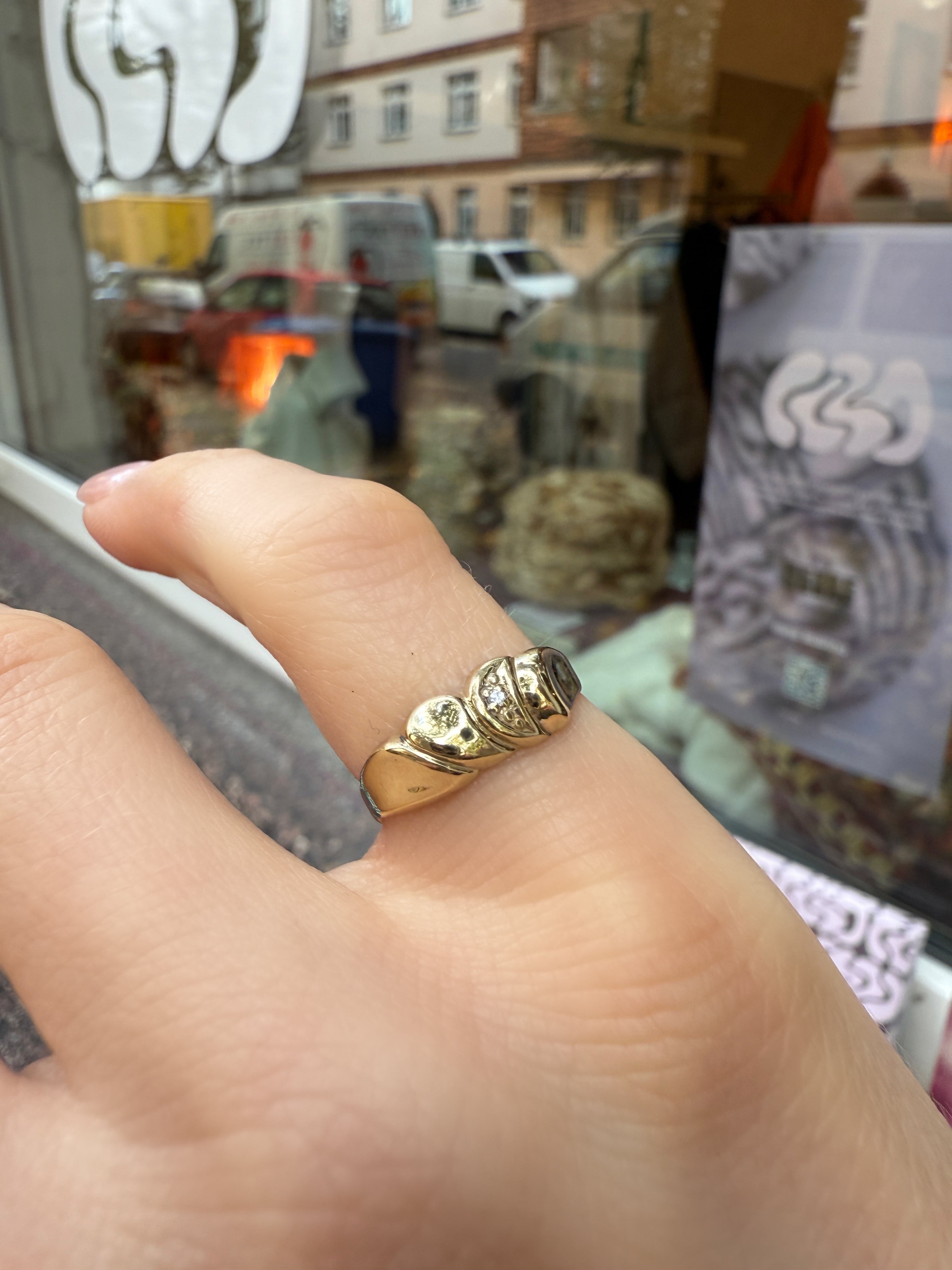 #202 14k Ring mit Diamant - RG 50