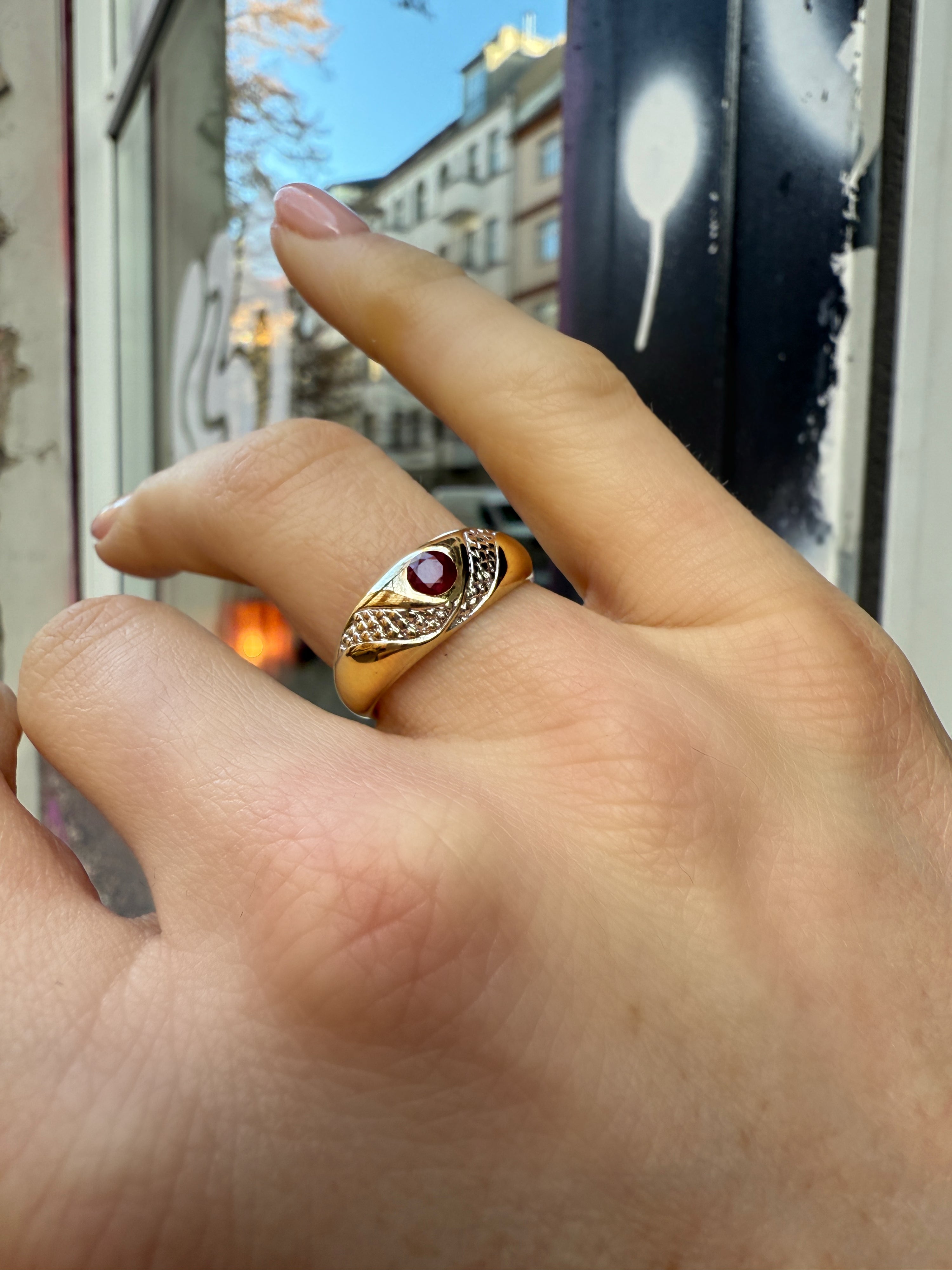 #416 8k Ring mit Rubin - RG 55