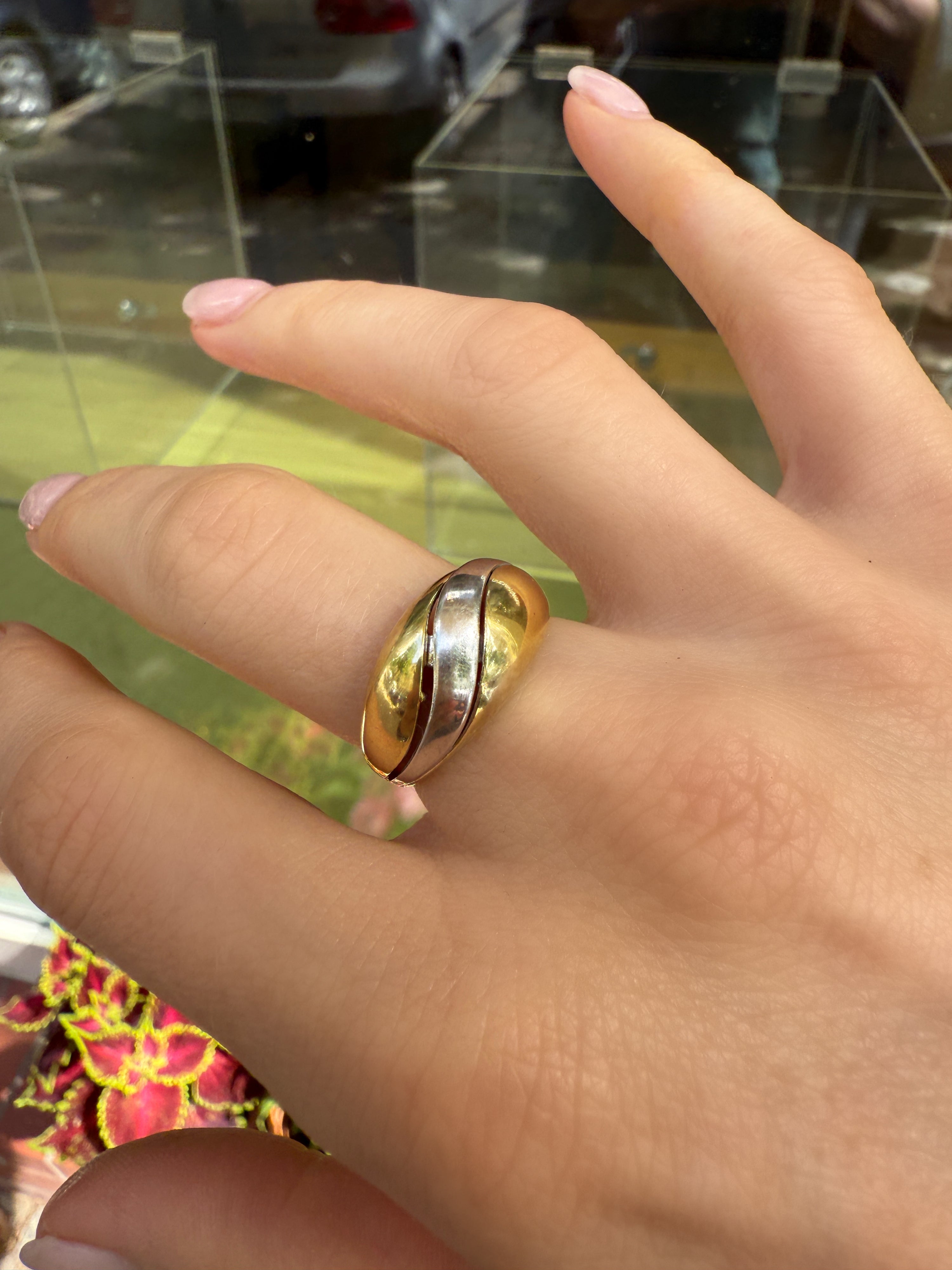 #1075 8k Ring mit Weißgold - RG 56