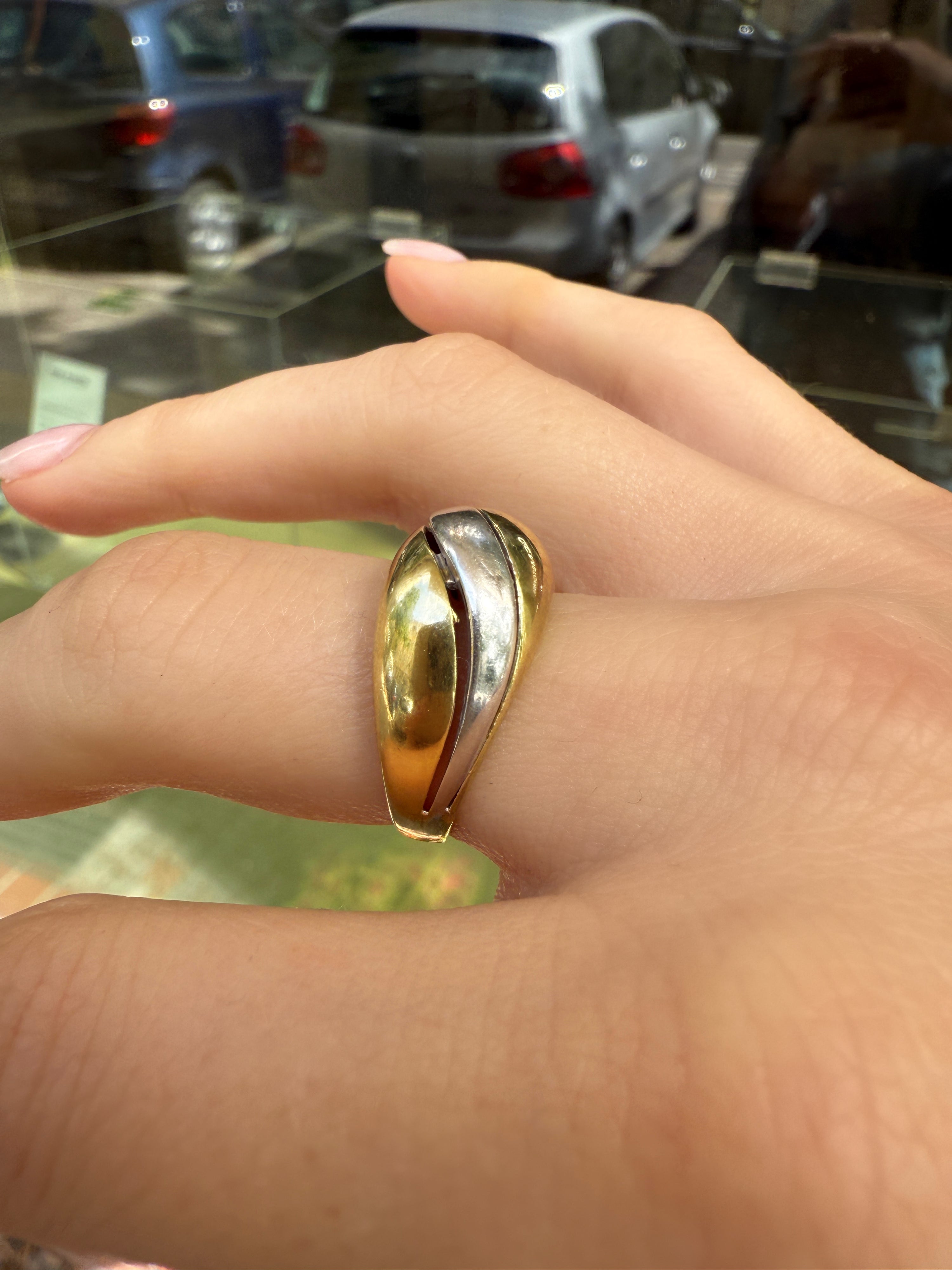 #1075 8k Ring mit Weißgold - RG 56