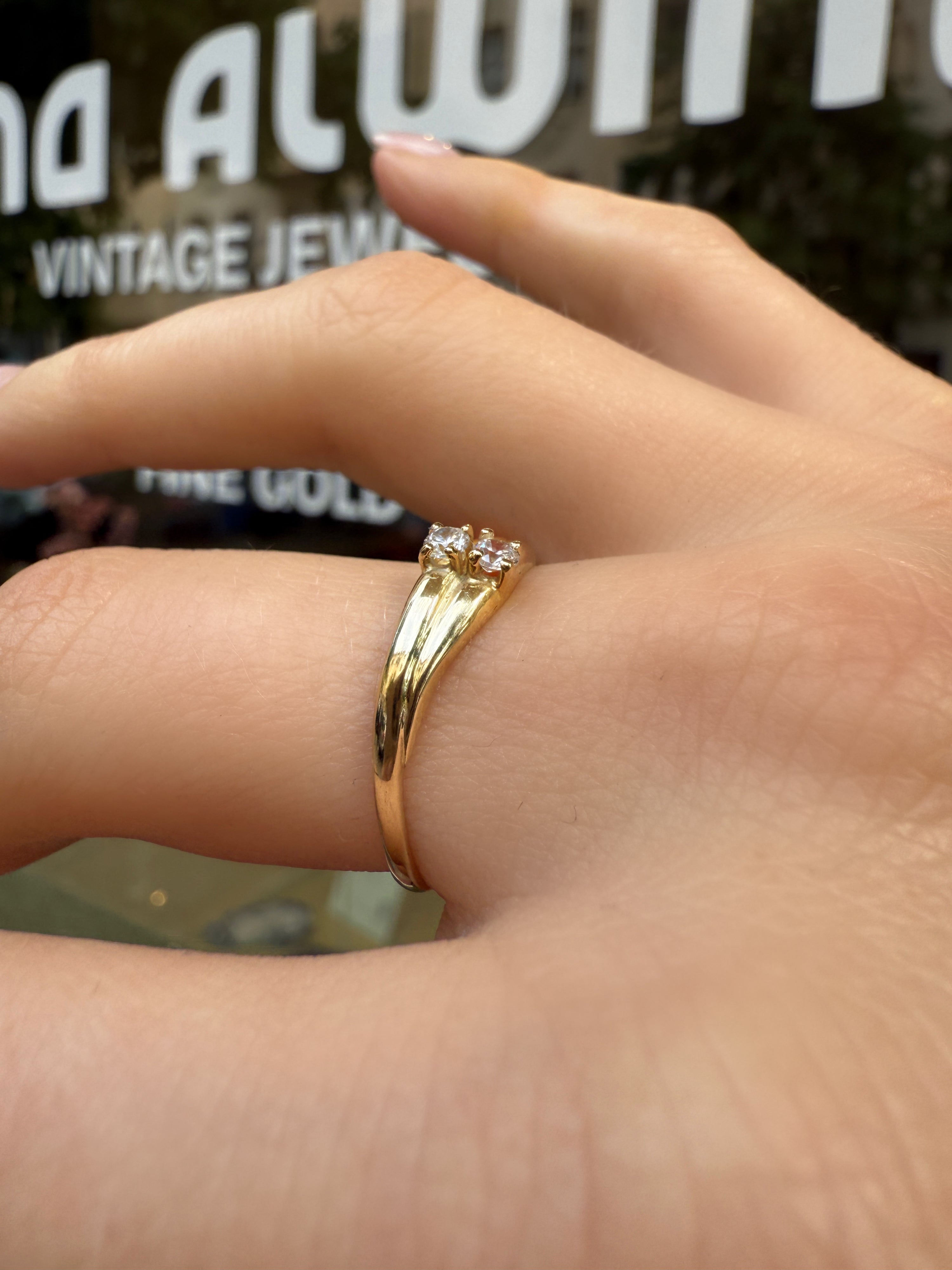 #1076 14k Ring mit Zirkonia - RG 60