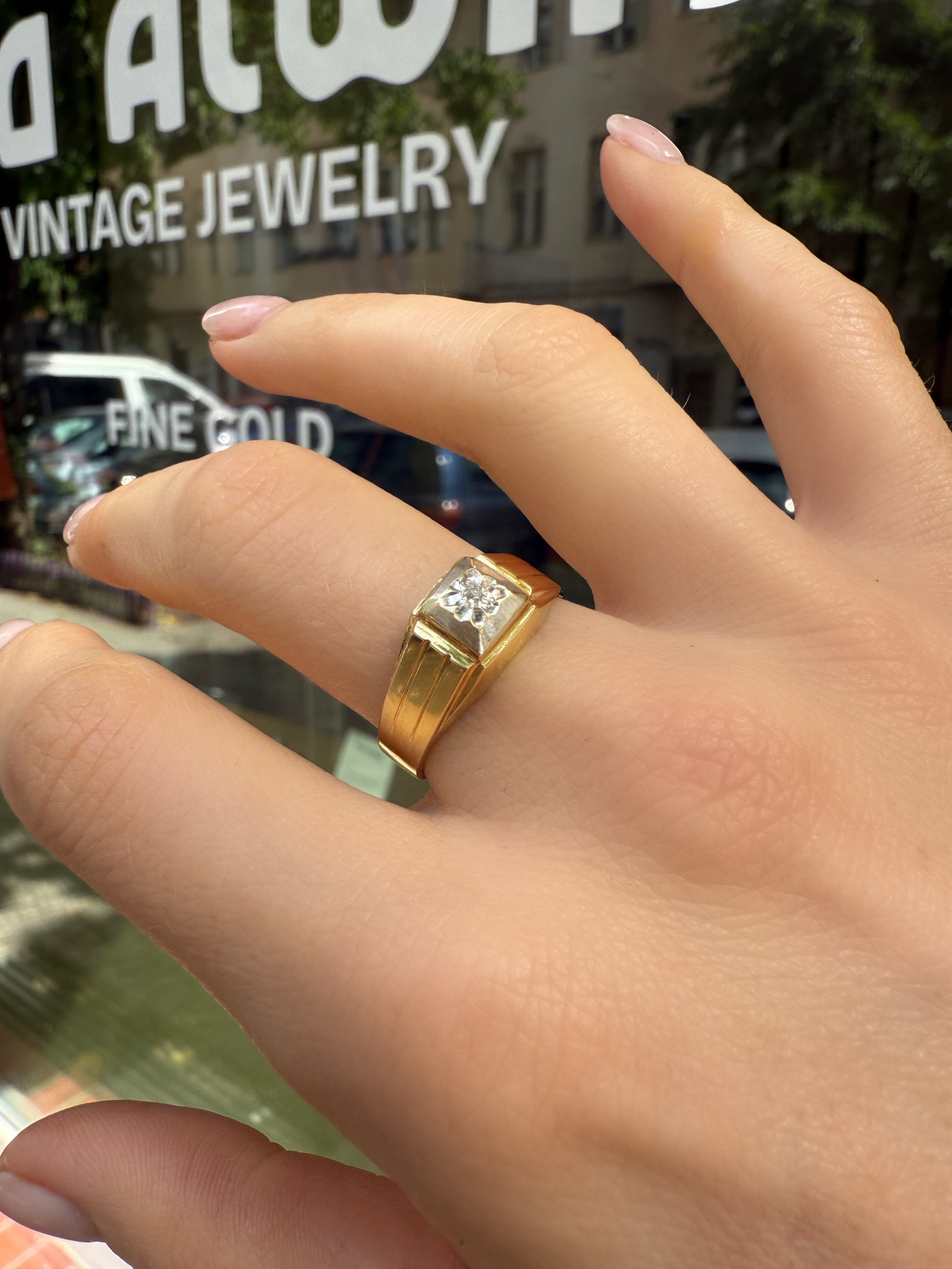 #1084 8k Ring mit Diamant - RG 60