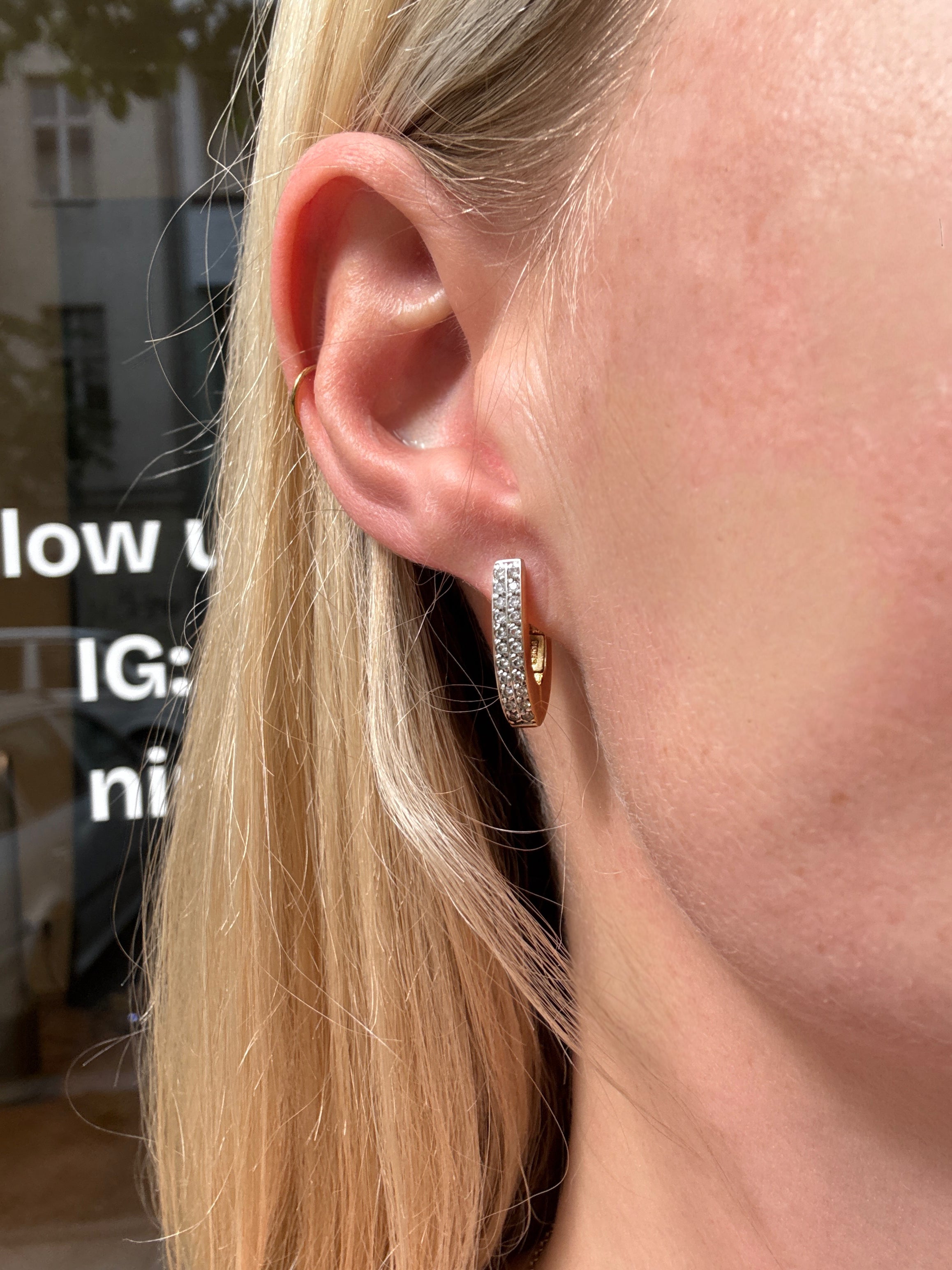 #1086 8k Ohrringe mit Zirkonia - 1.7cm