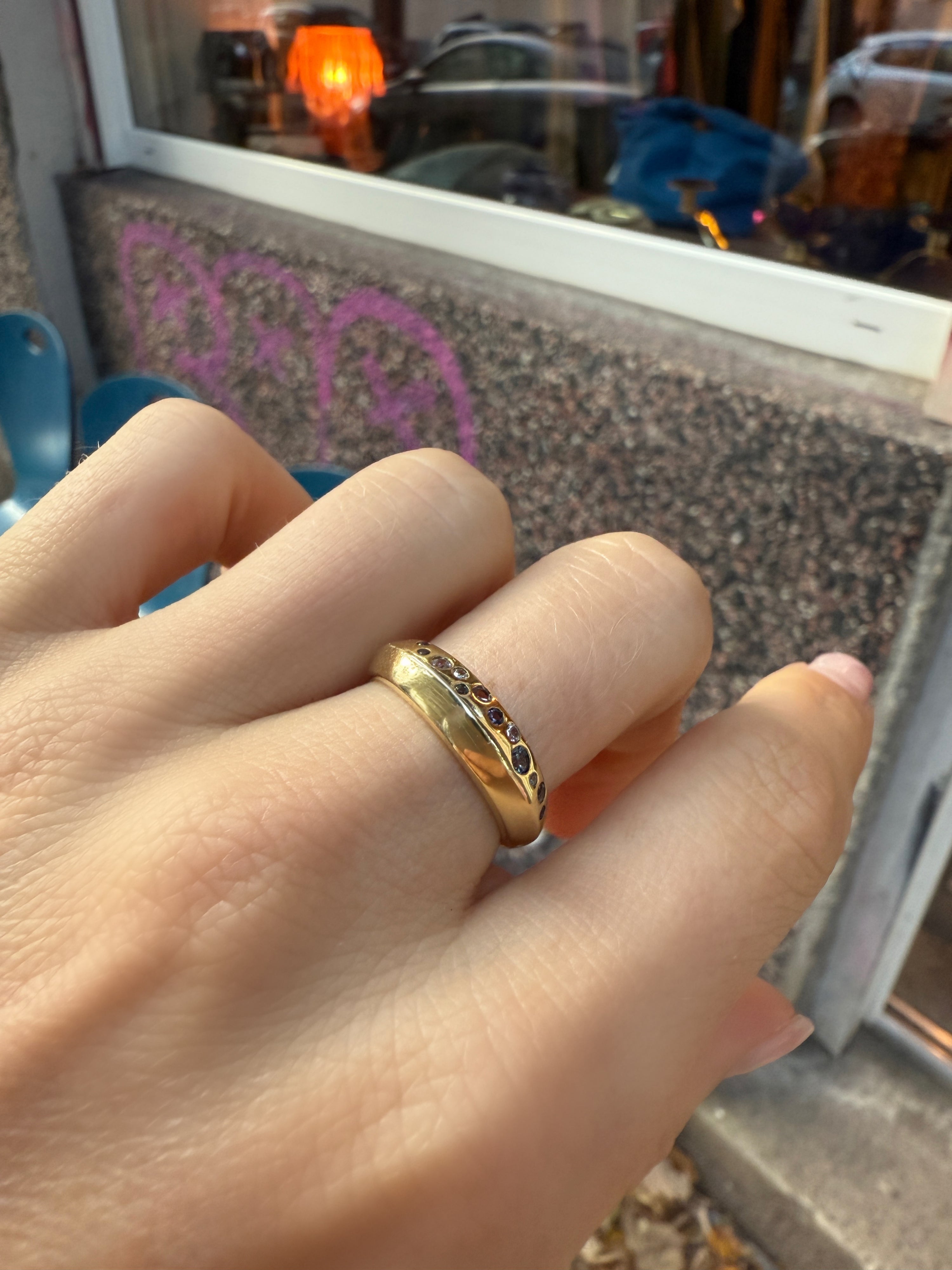 #124 8k Ring mit bunten Steinen - RG 55