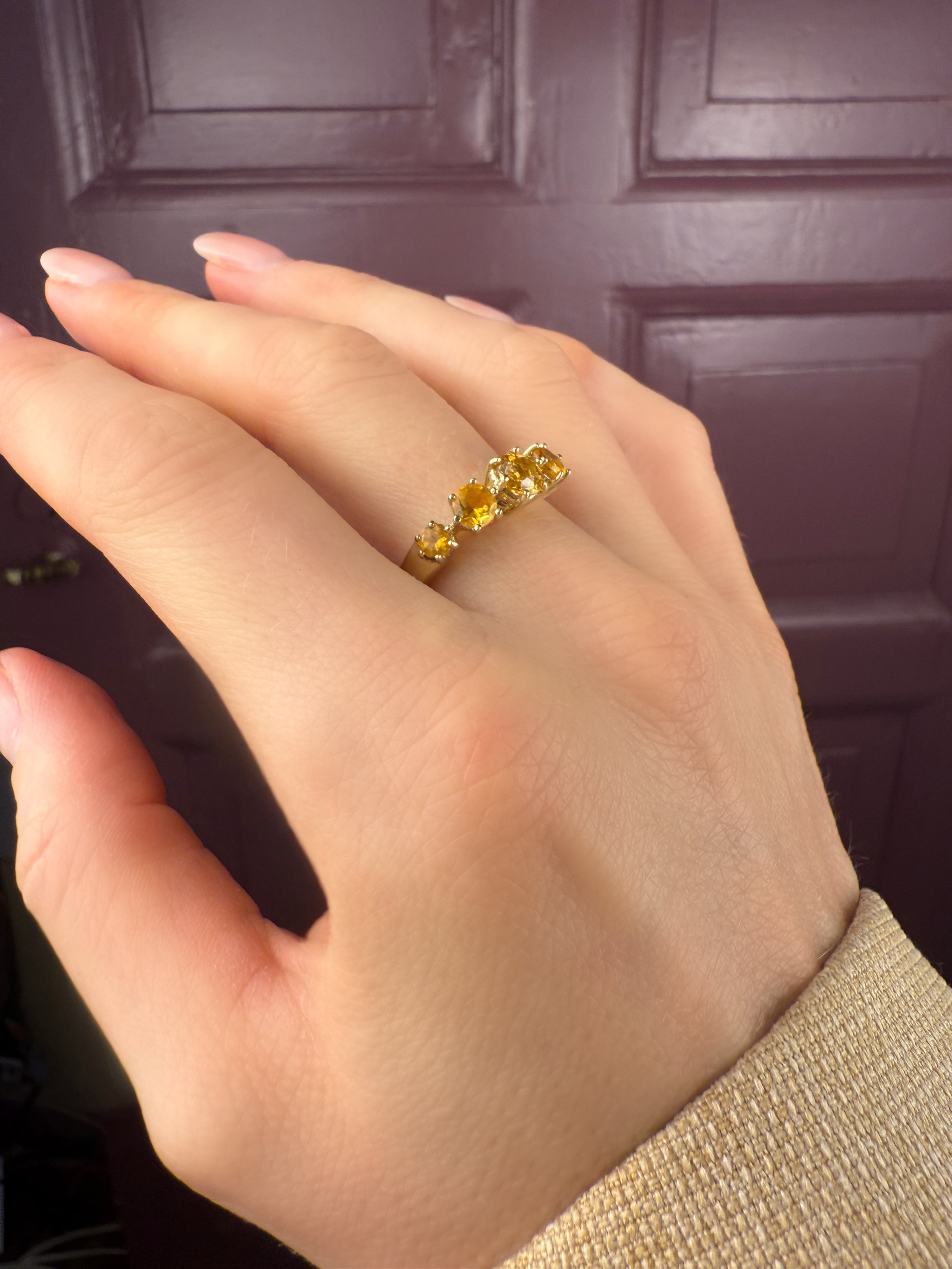 #206 9k Ring mit Citrin - RG 60