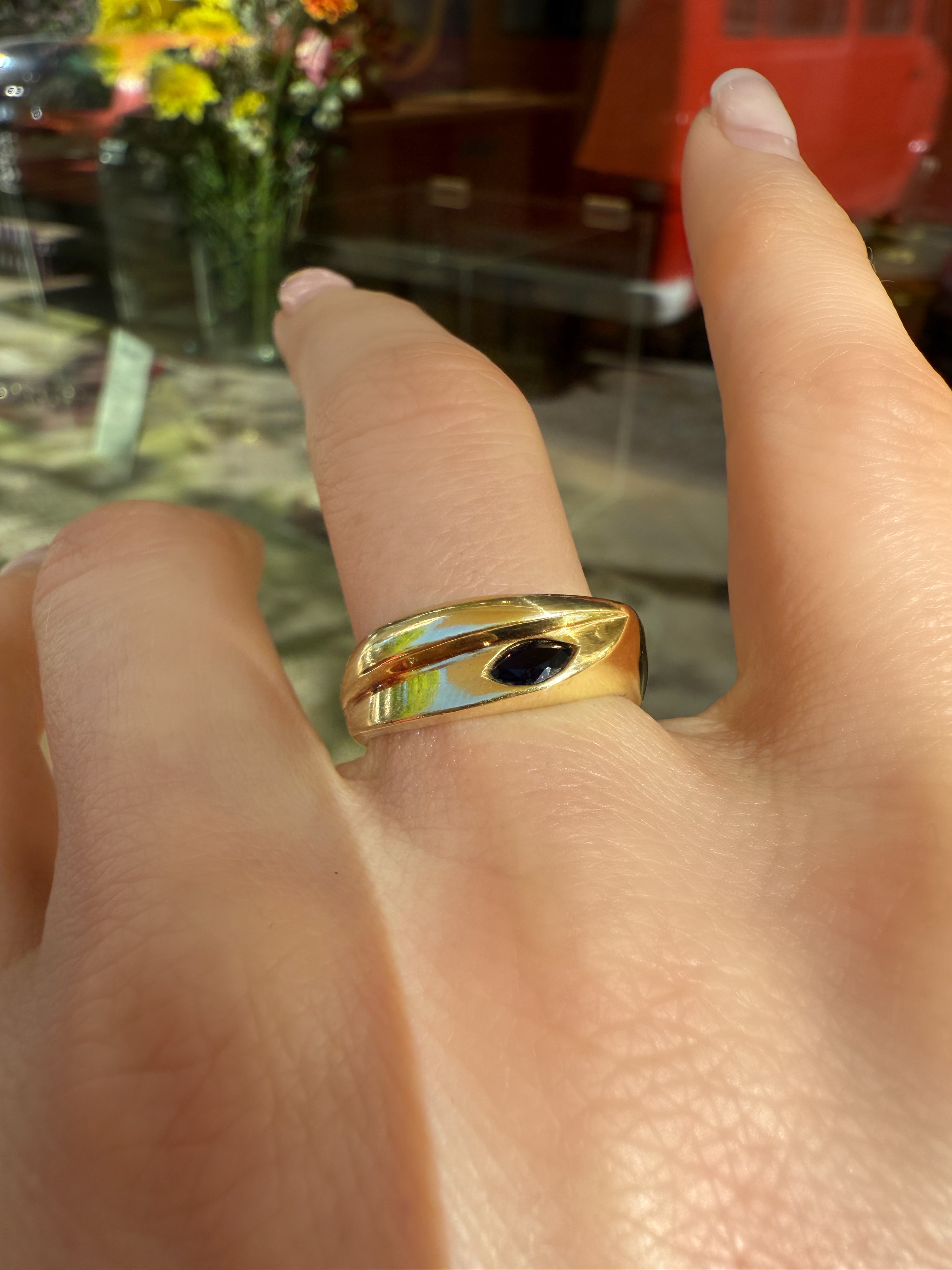 #893 14k Ring mit Saphir - RG 55