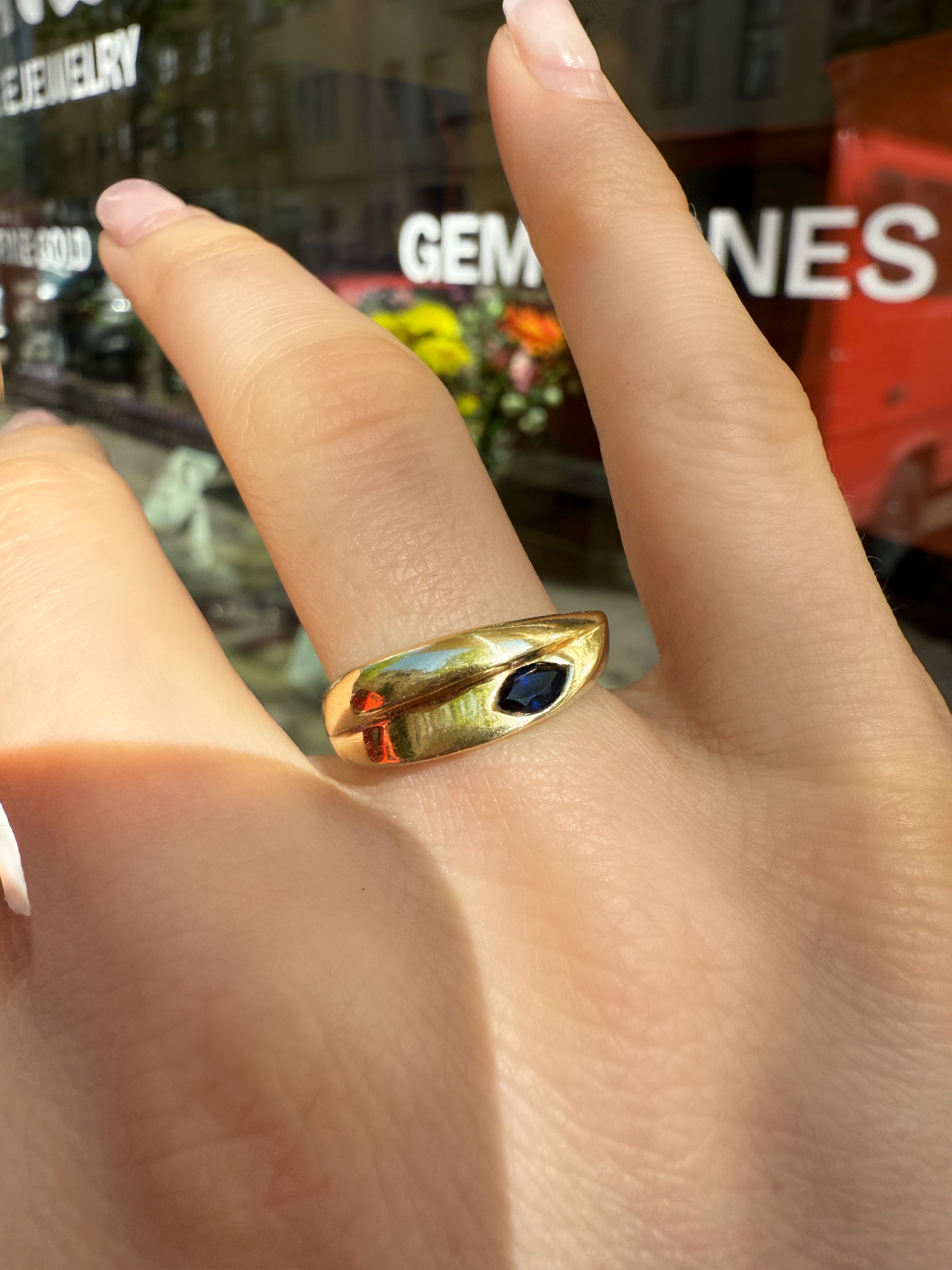 #893 14k Ring mit Saphir - RG 55
