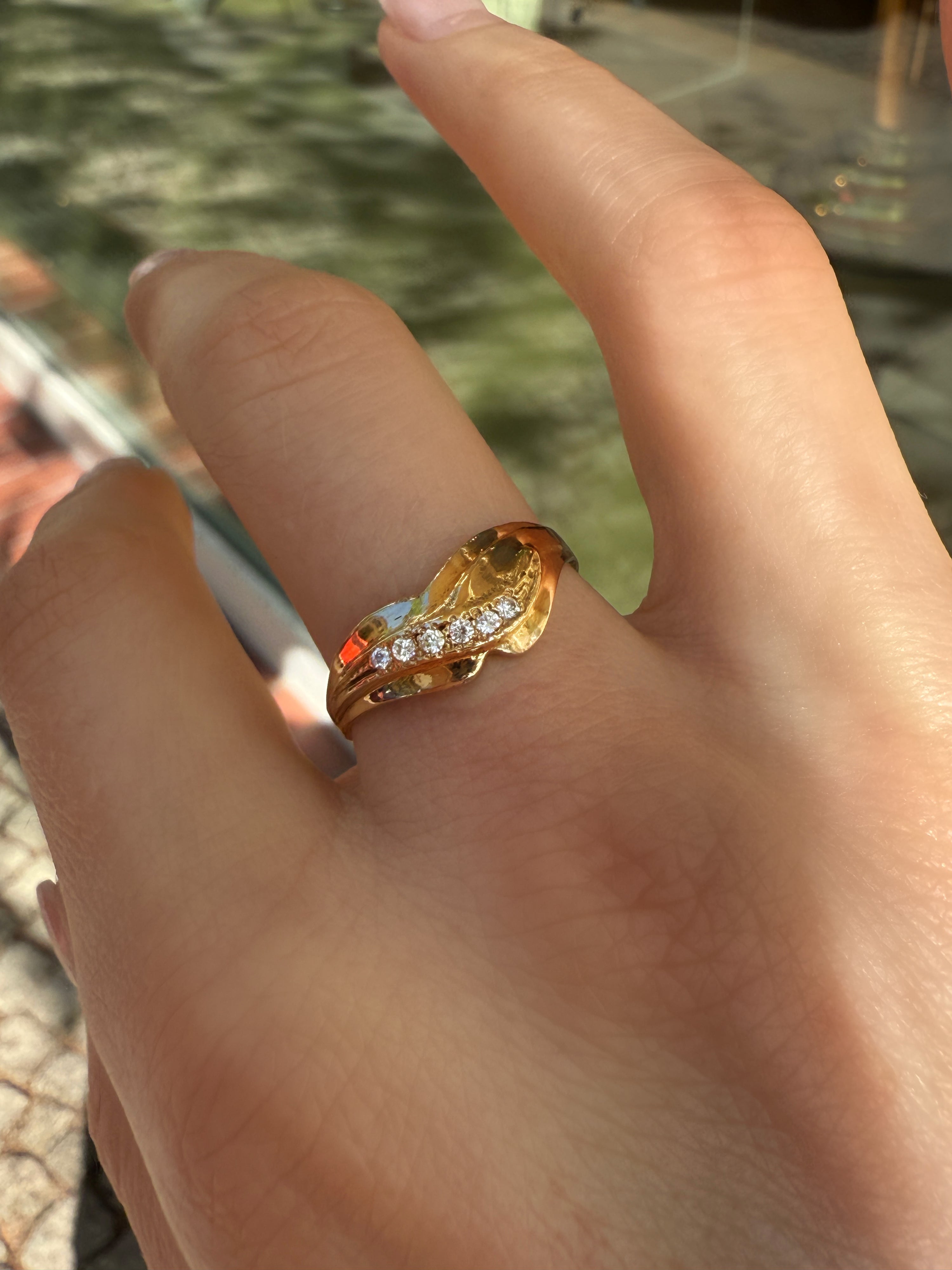 #893 14k Ring mit Zirkonen - RG 60
