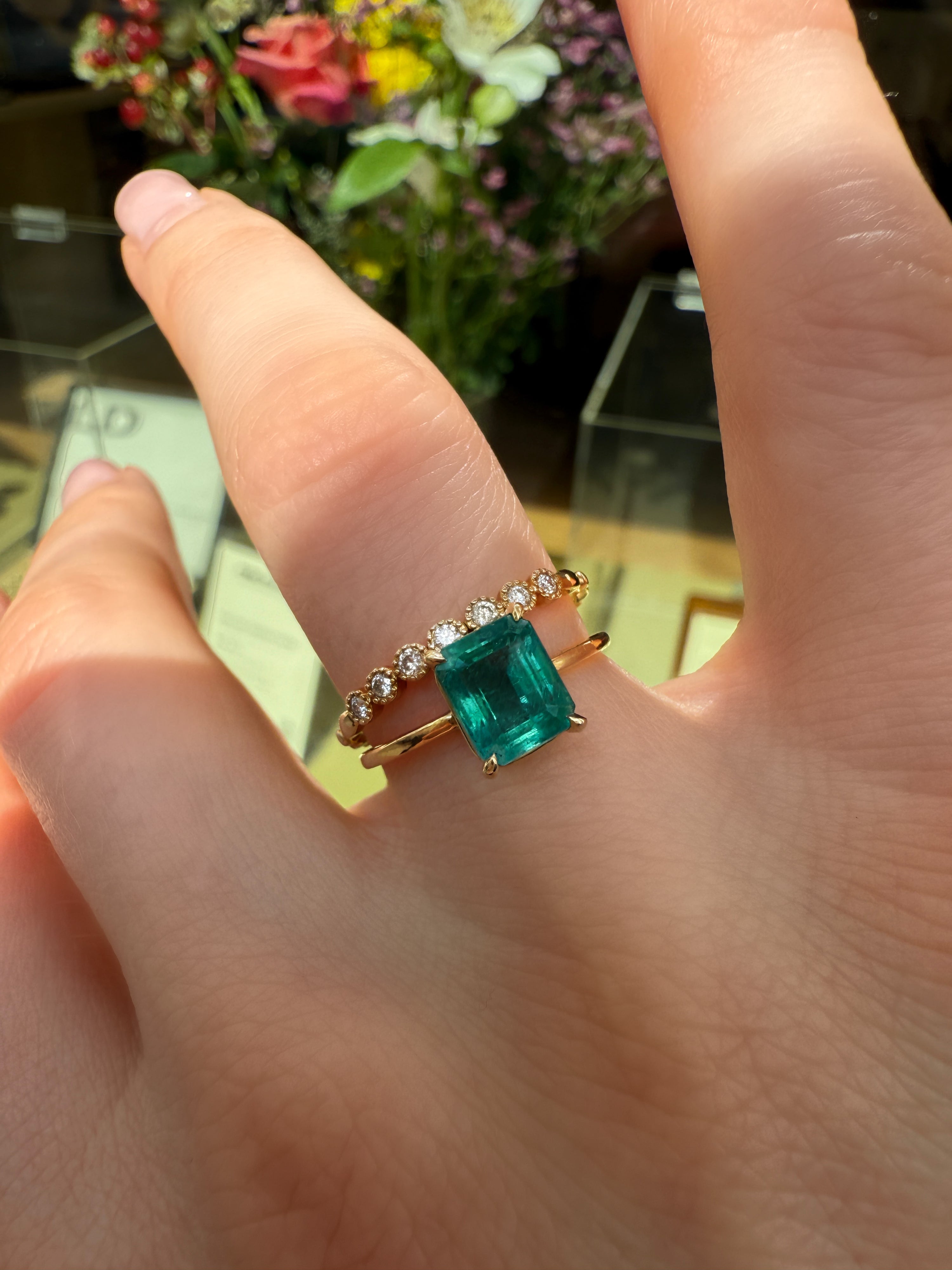 #901 14k Ring mit Smaragd - RG 51