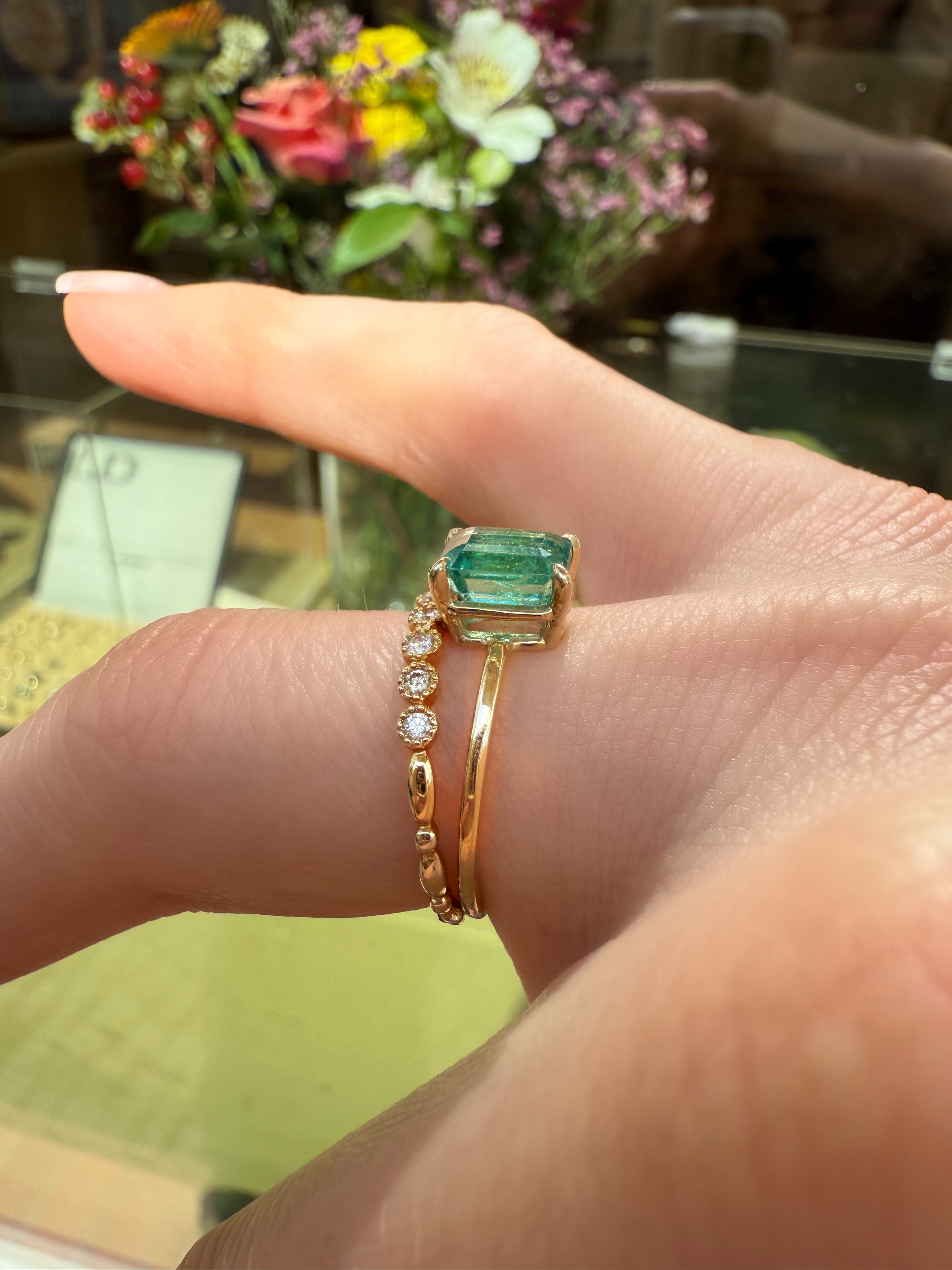 #901 14k Ring mit Smaragd - RG 51