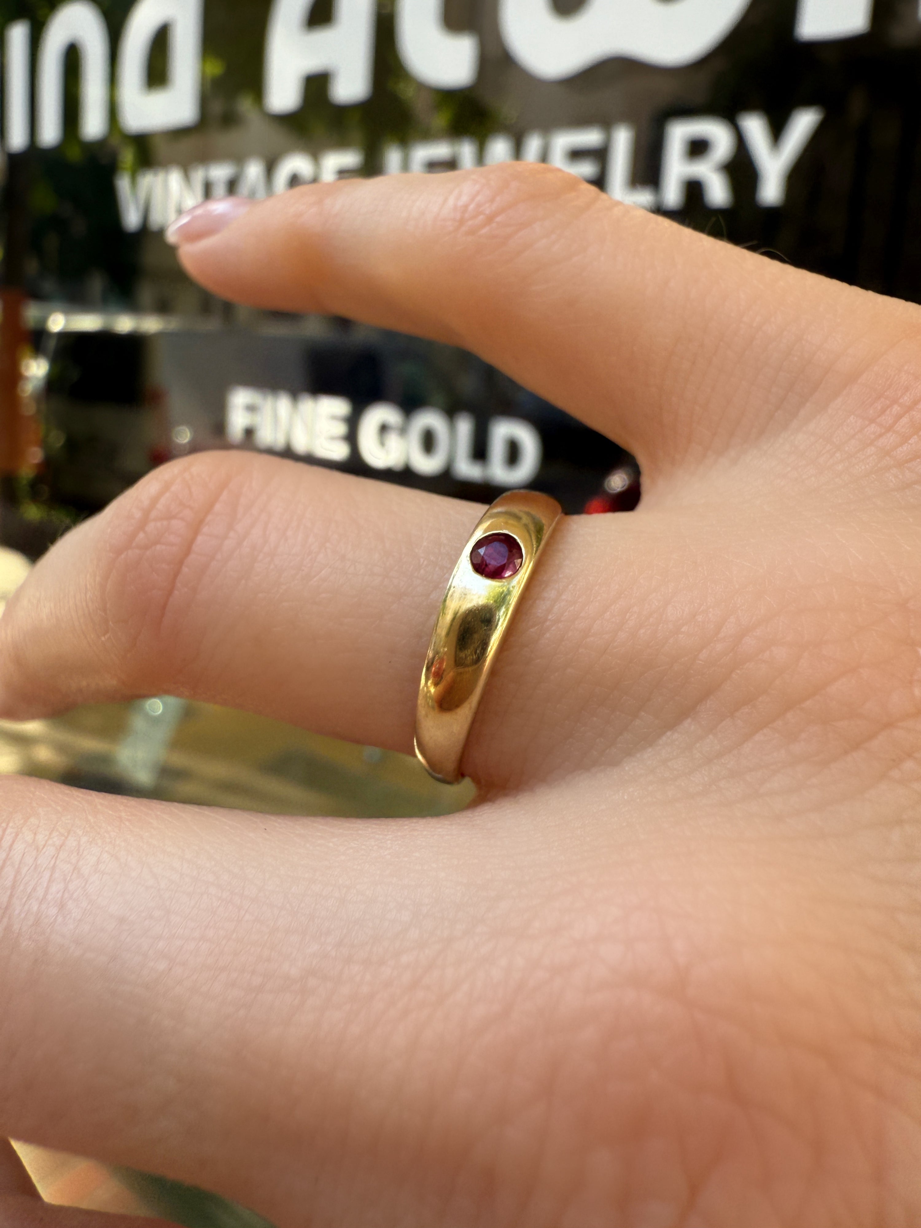 #1097 Massive 8k Ring with Ruby - RG 55