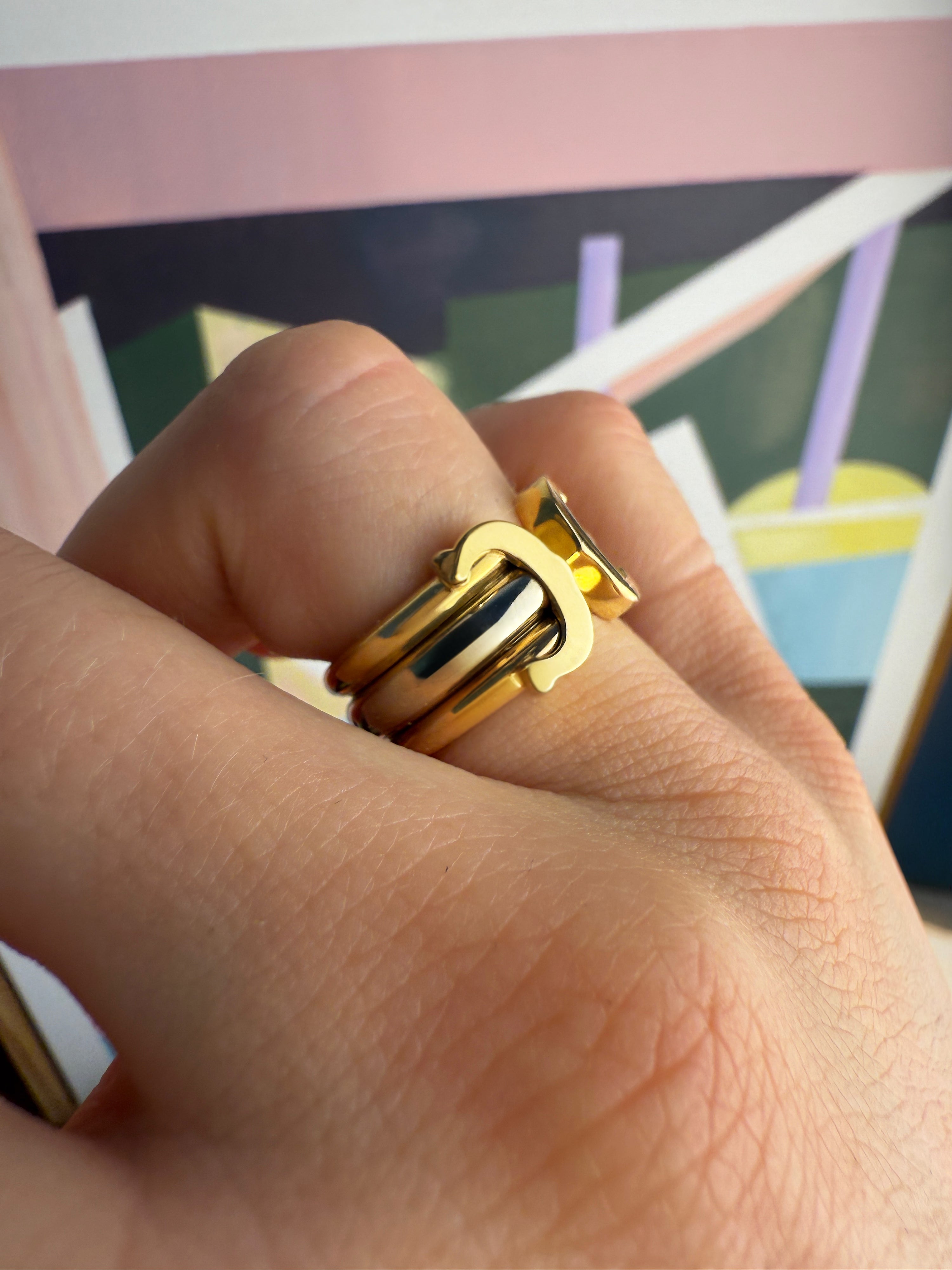 #74 18k Cartier 2C Trinity Ring - RG 51