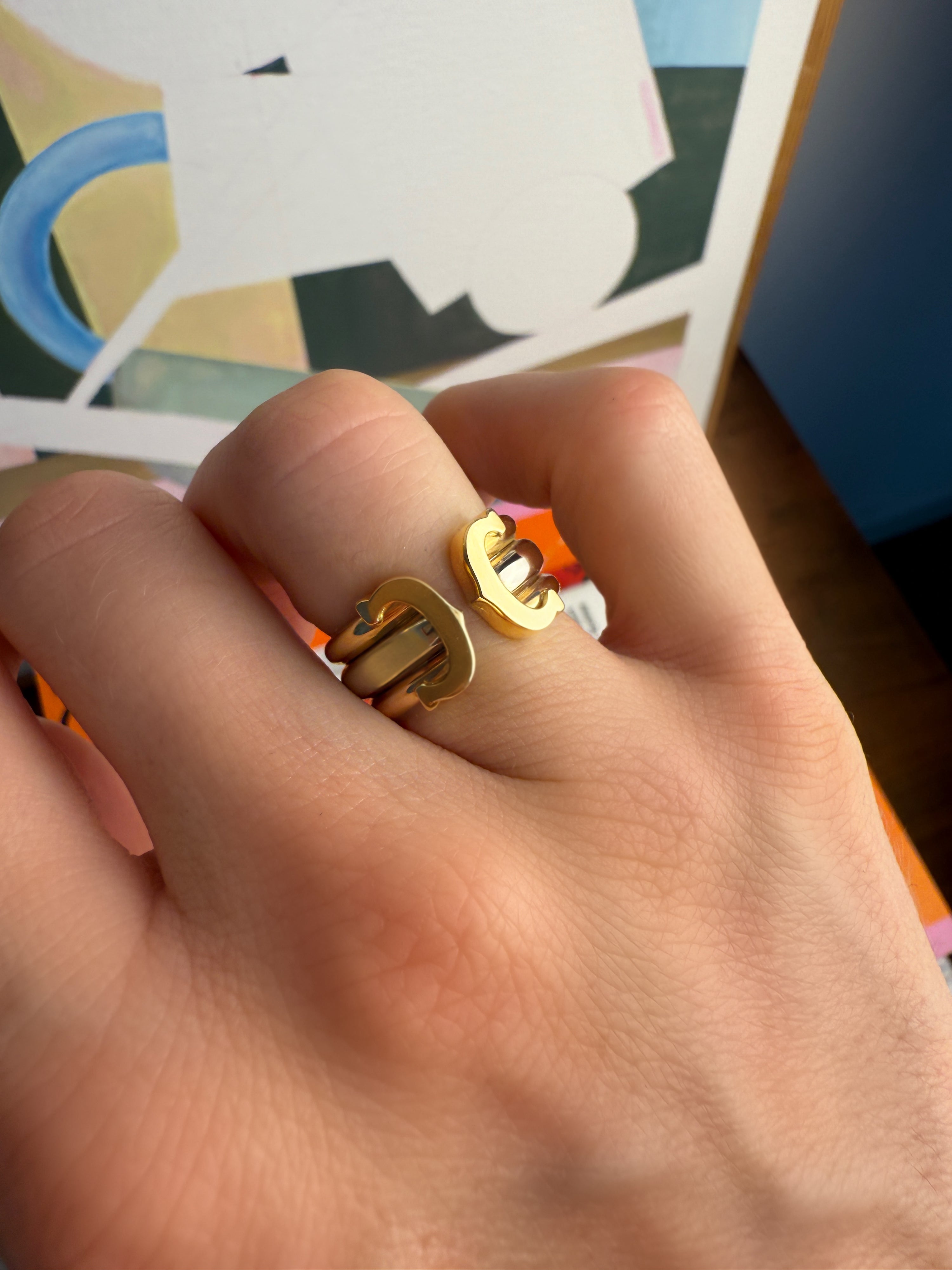 #74 18k Cartier 2C Trinity Ring - RG 51