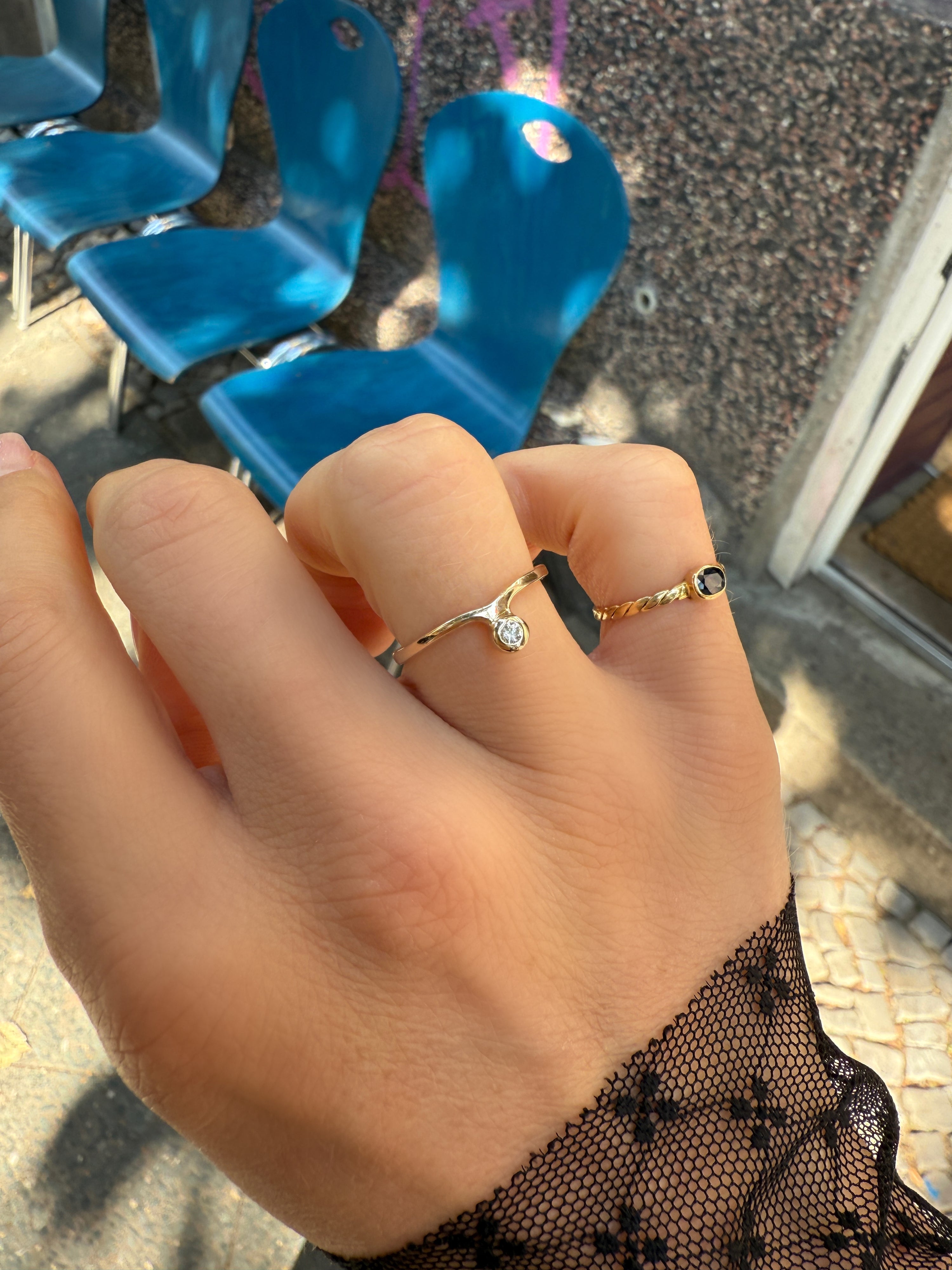 #84 8k Ring mit Diamant - RG 53