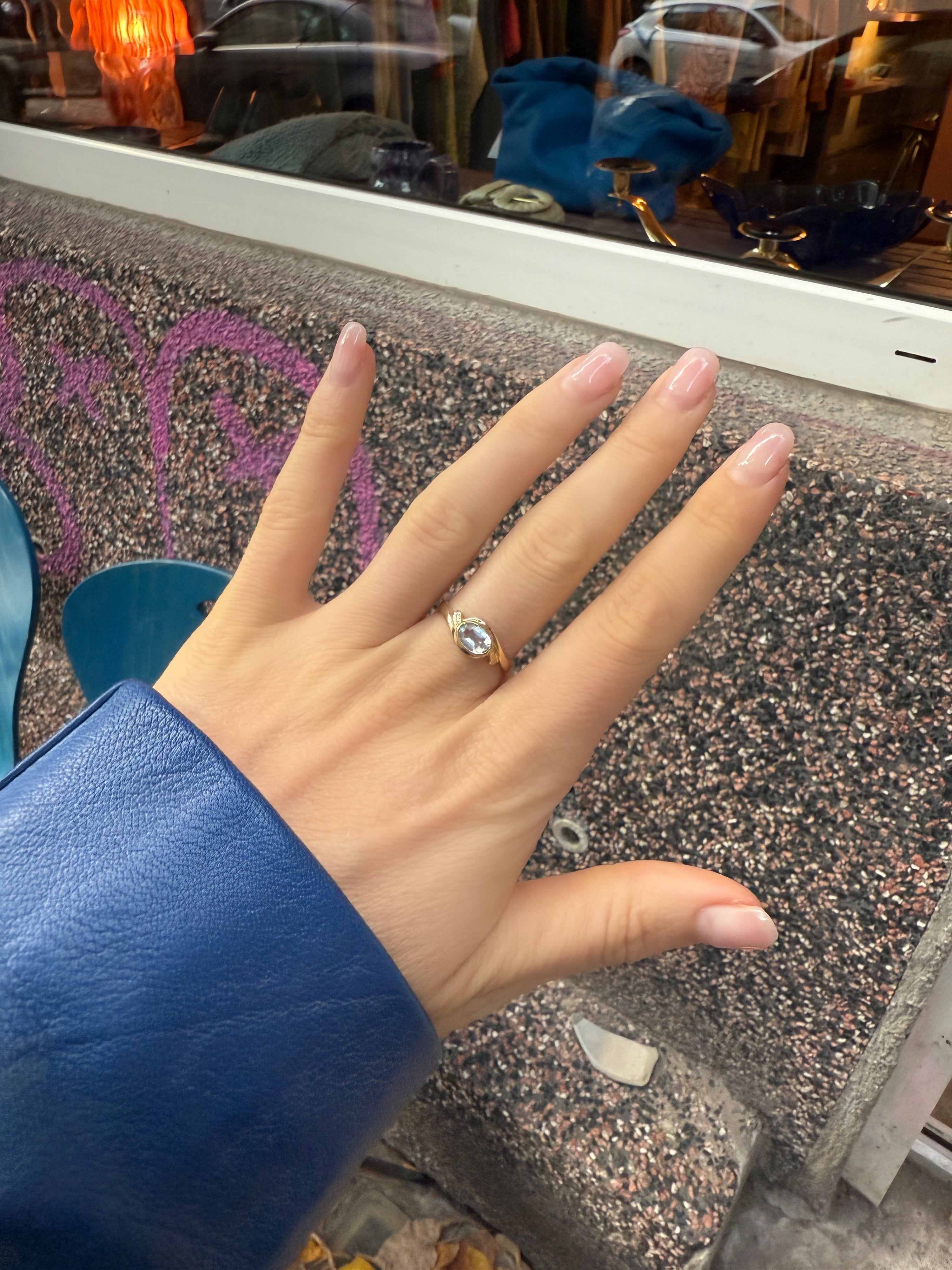 #76 8k Ring mit Aquamarin - RG 57