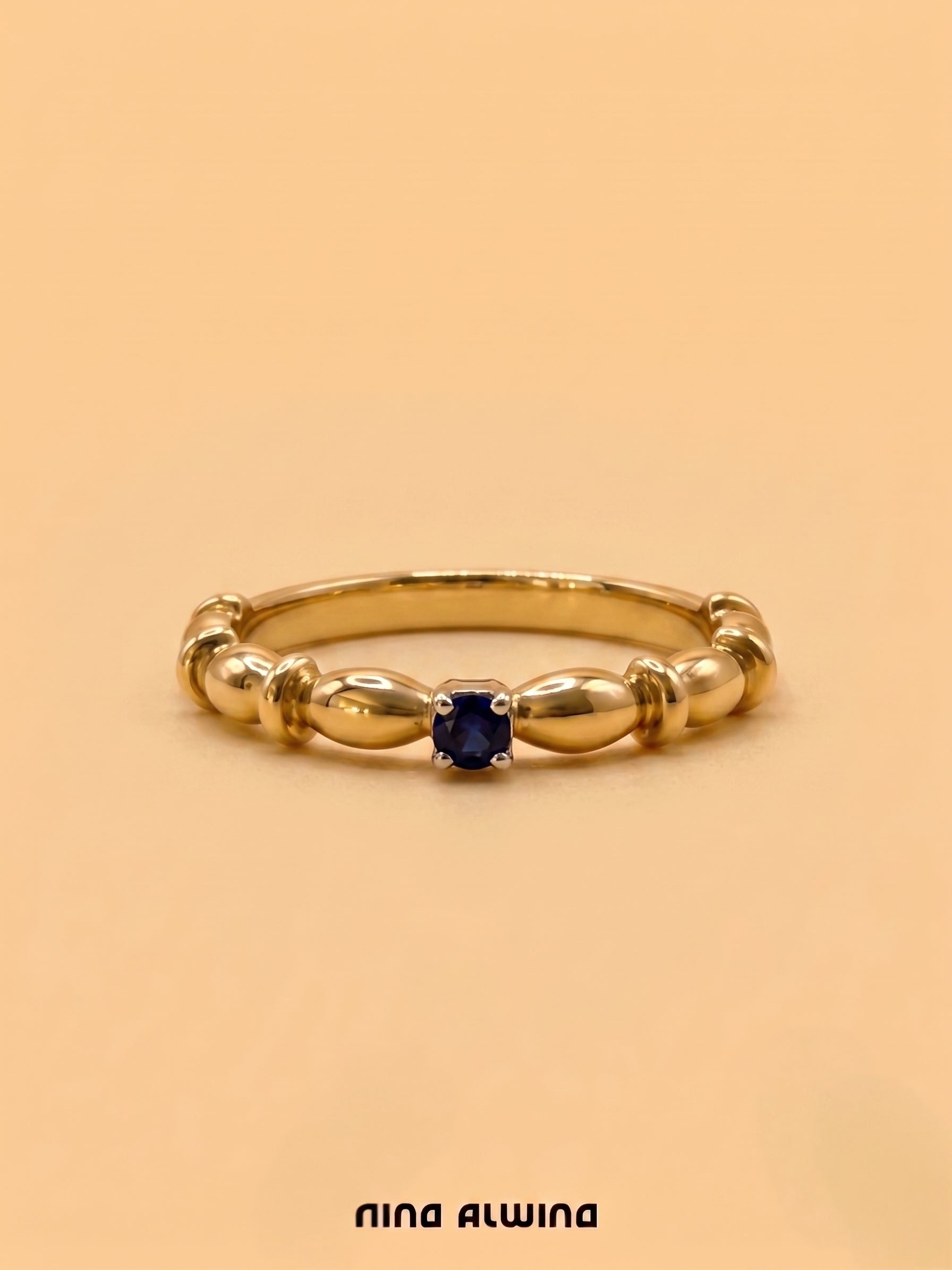 #1108 Massiver 14k Ring mit Saphir - RG 55