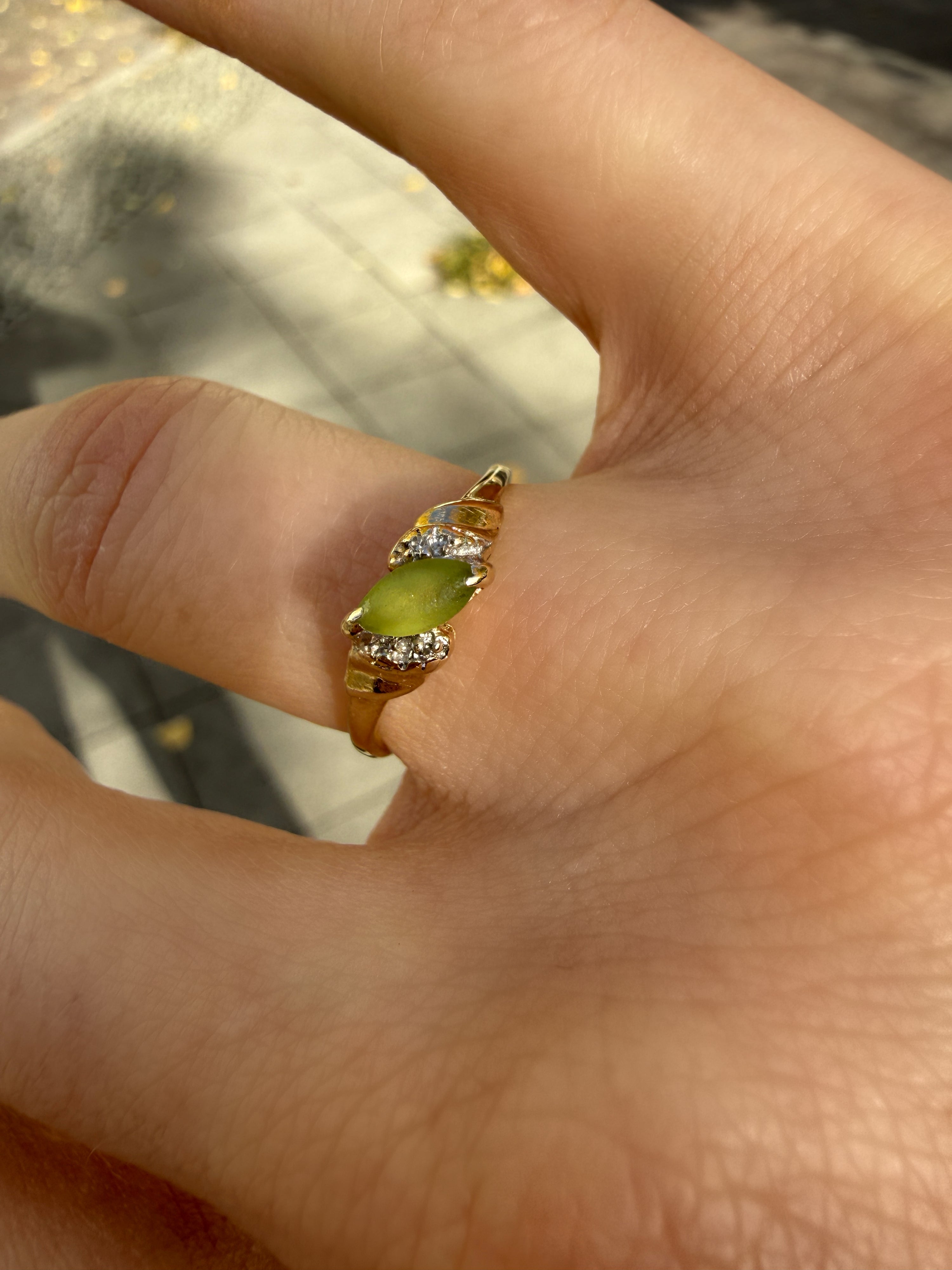 #1412 14k Ring with Ruby & Diamonds - Ring Size 55