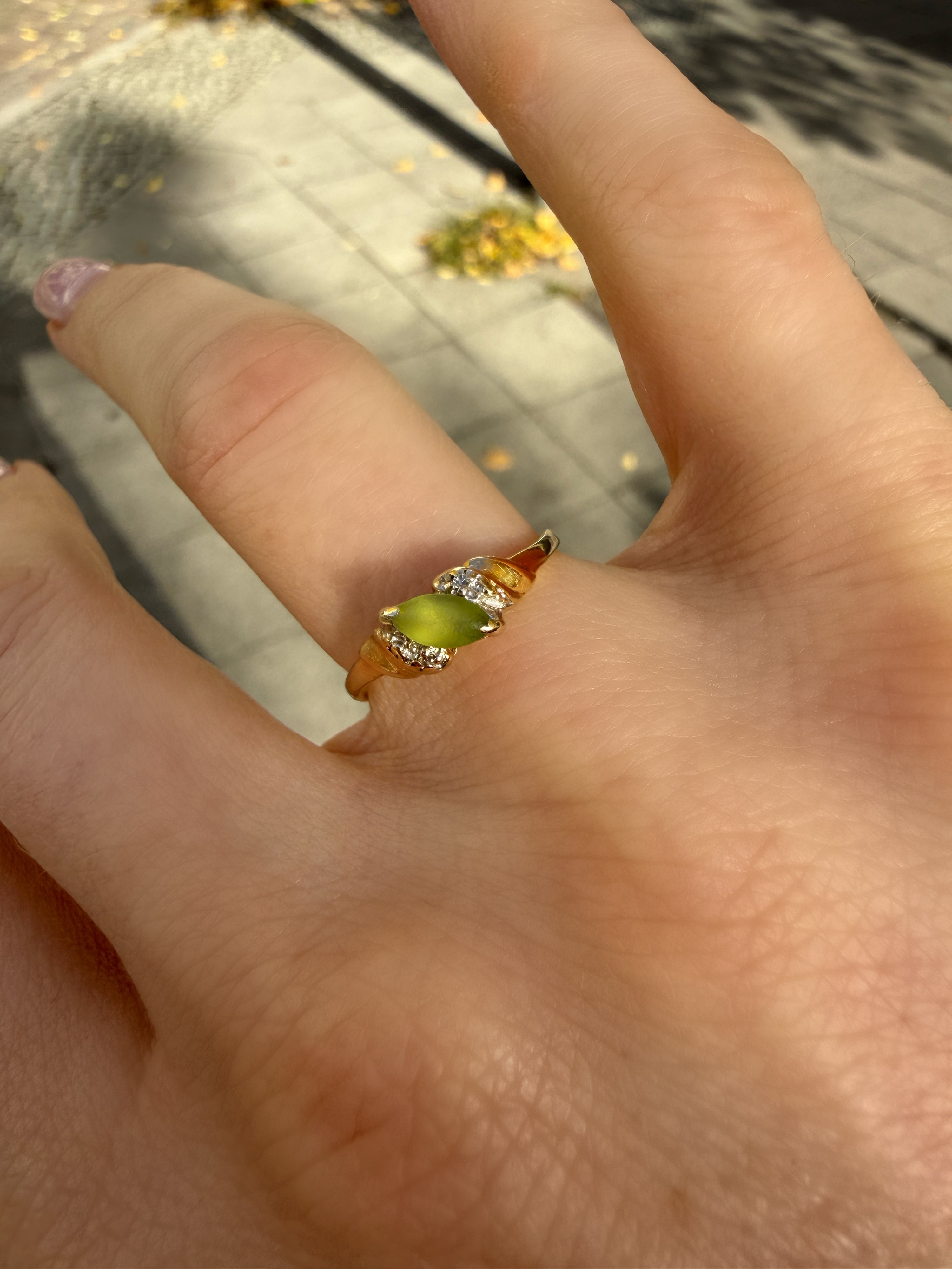 #1412 14k Ring with Ruby & Diamonds - Ring Size 55