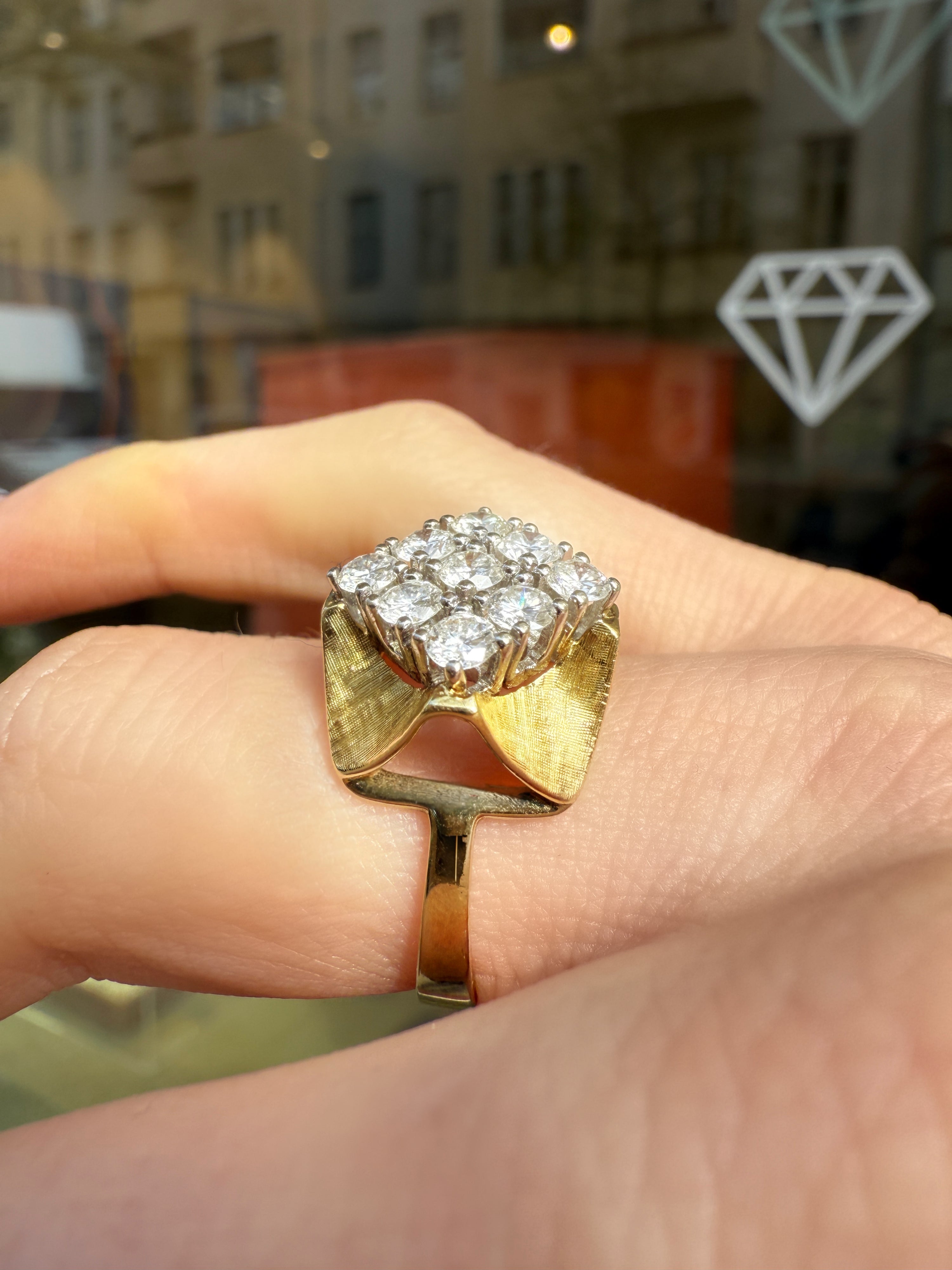 #825 14k Ring mit Diamanten - RG 54