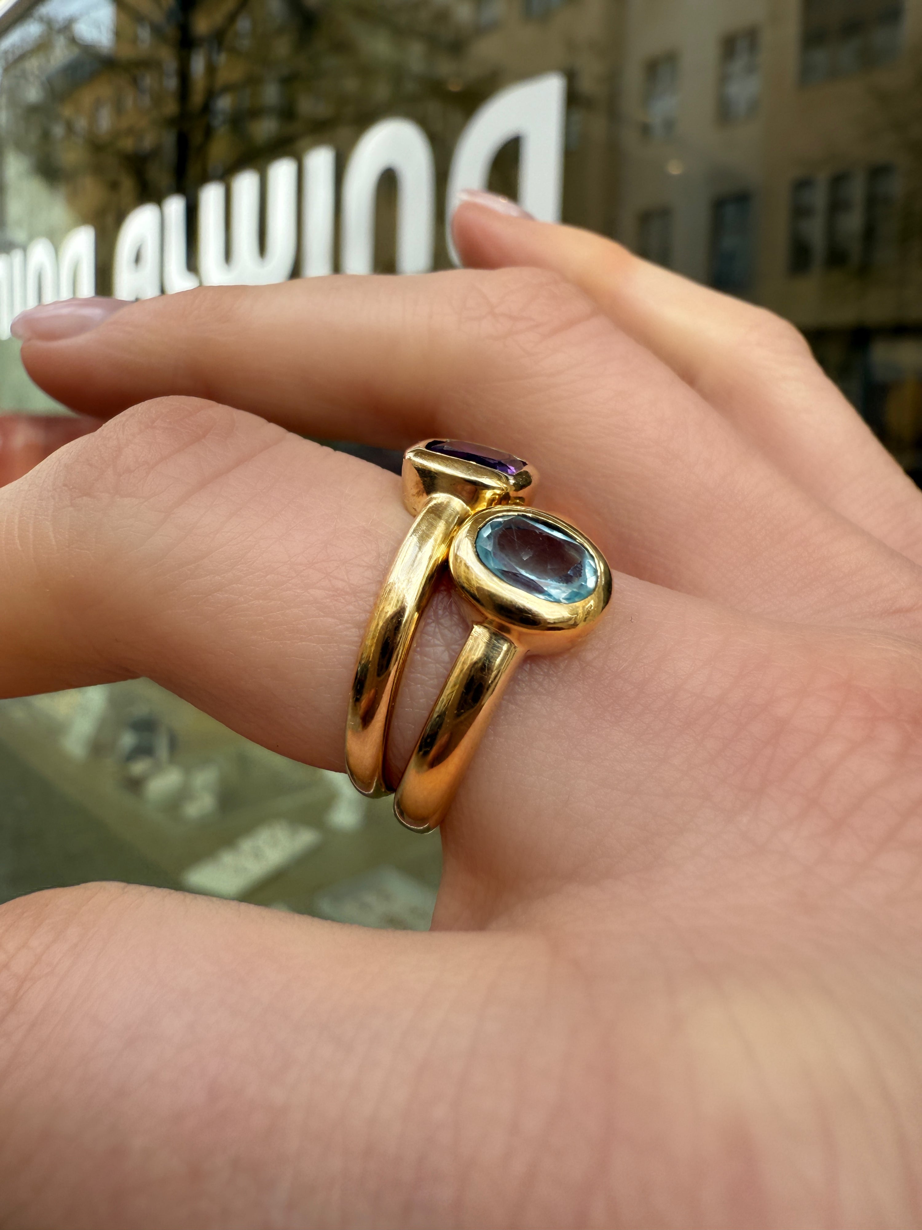 #840 Massiver 8k Ring mit Amethyst - RG 55