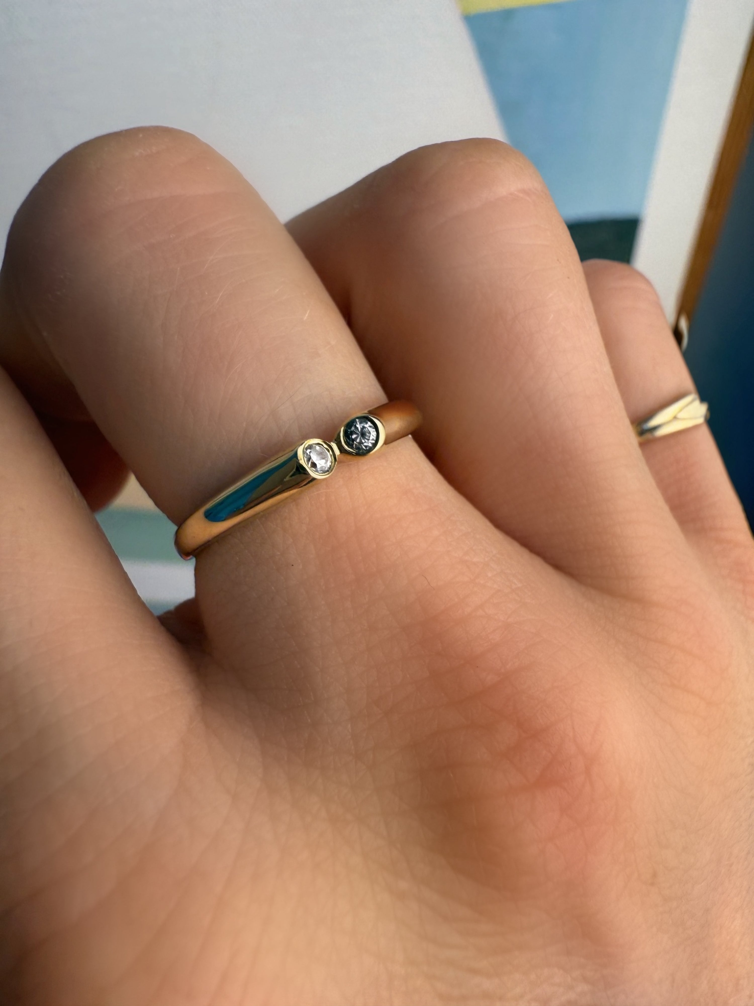 #81 8k Ring mit Zirkon - RG 55,5