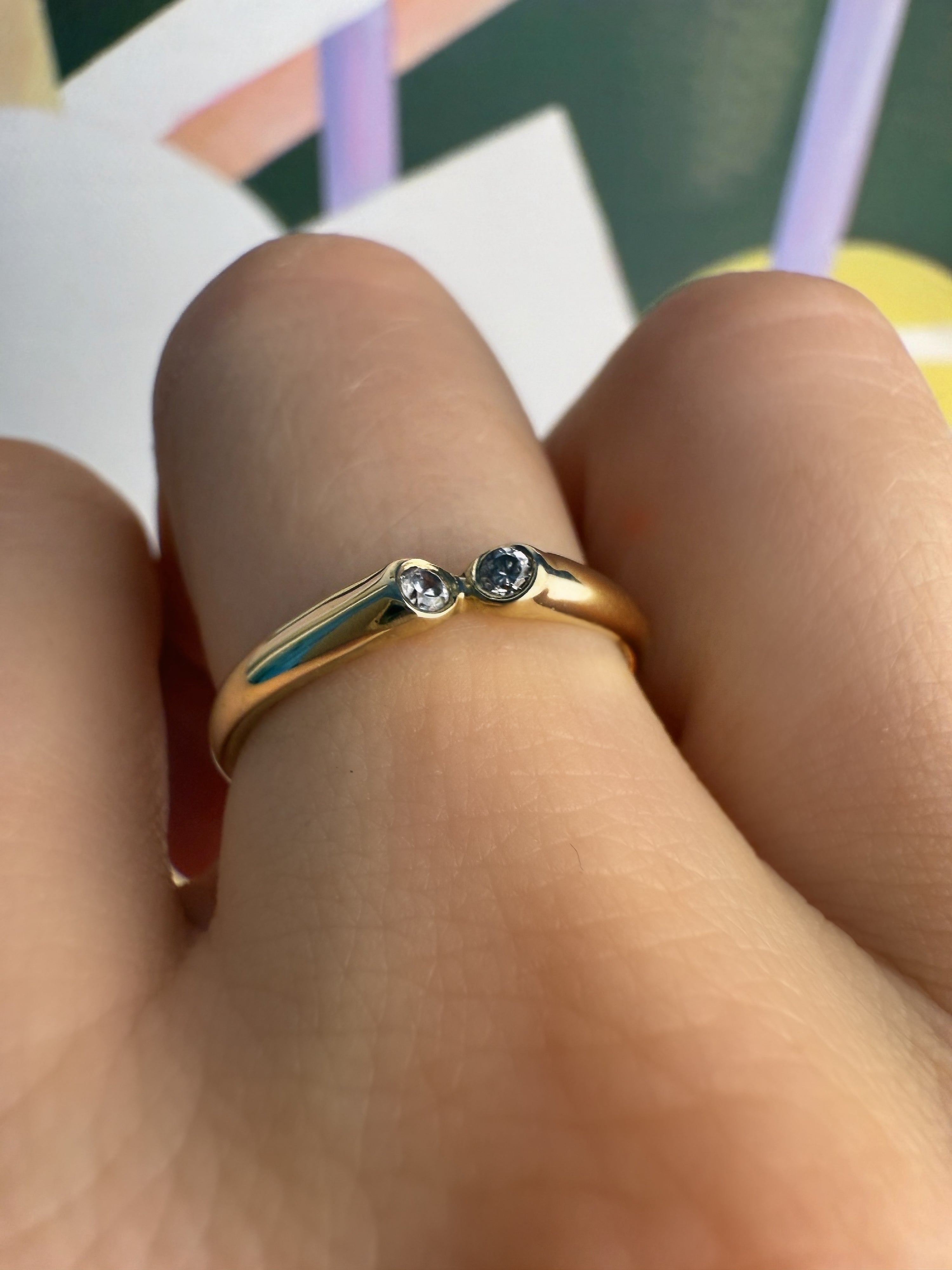 #81 8k Ring mit Zirkon - RG 55,5