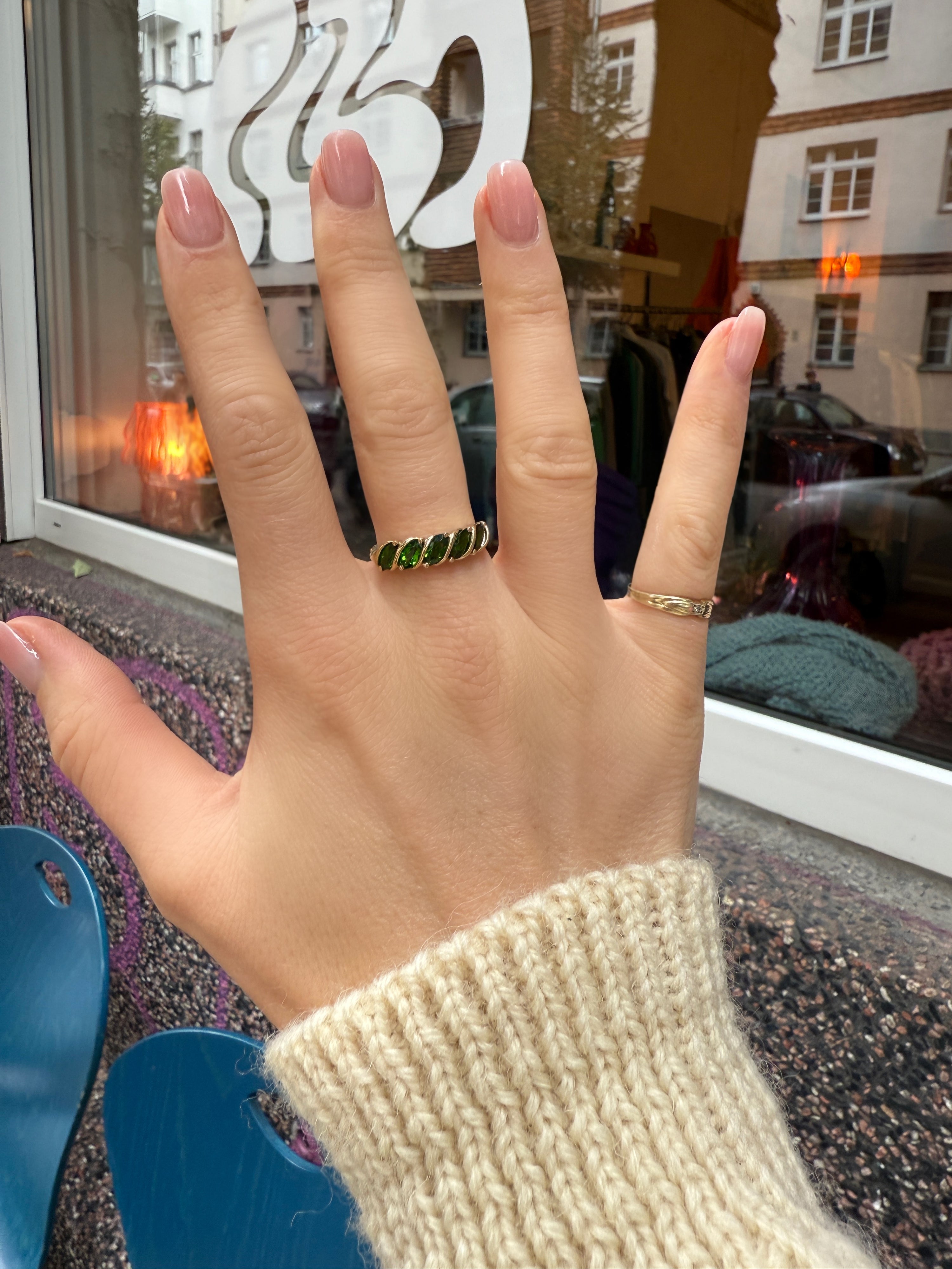 #155 9k Ring mit Chromdiopsid - RG 57