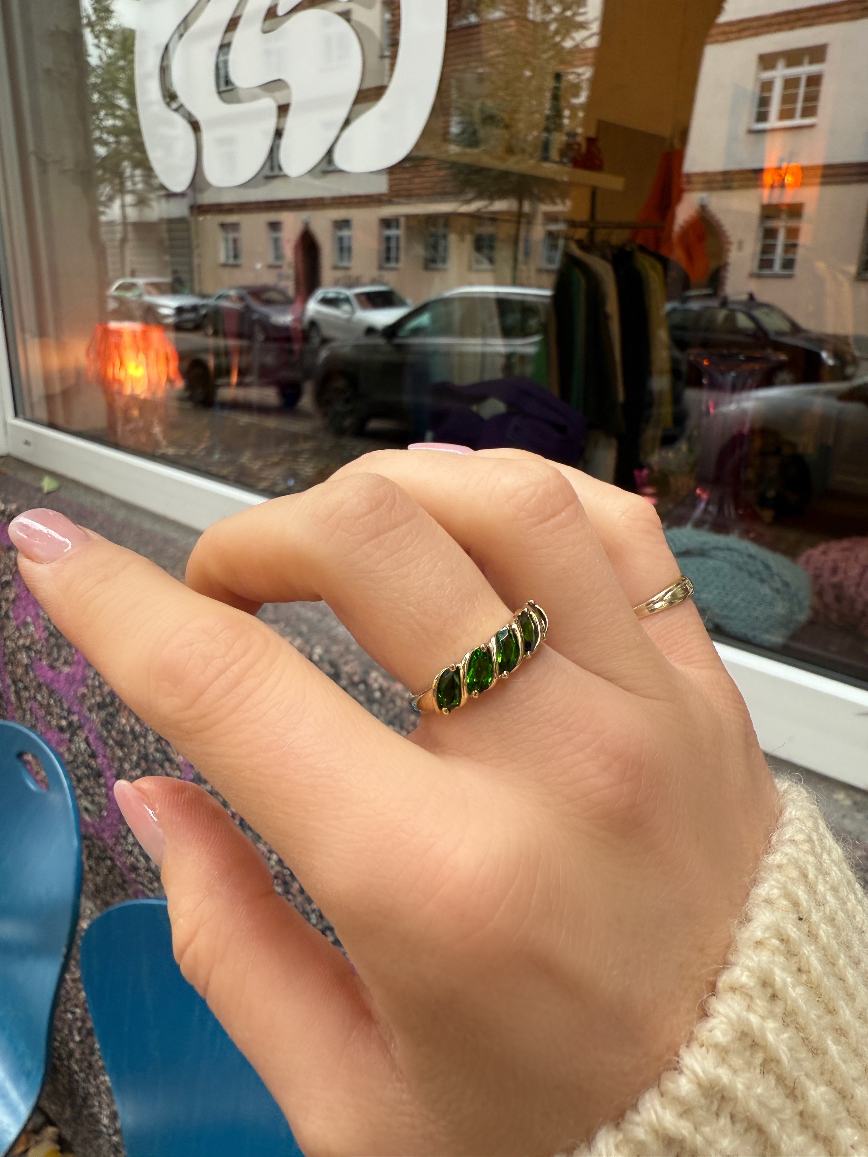 #155 9k Ring mit Chromdiopsid - RG 57