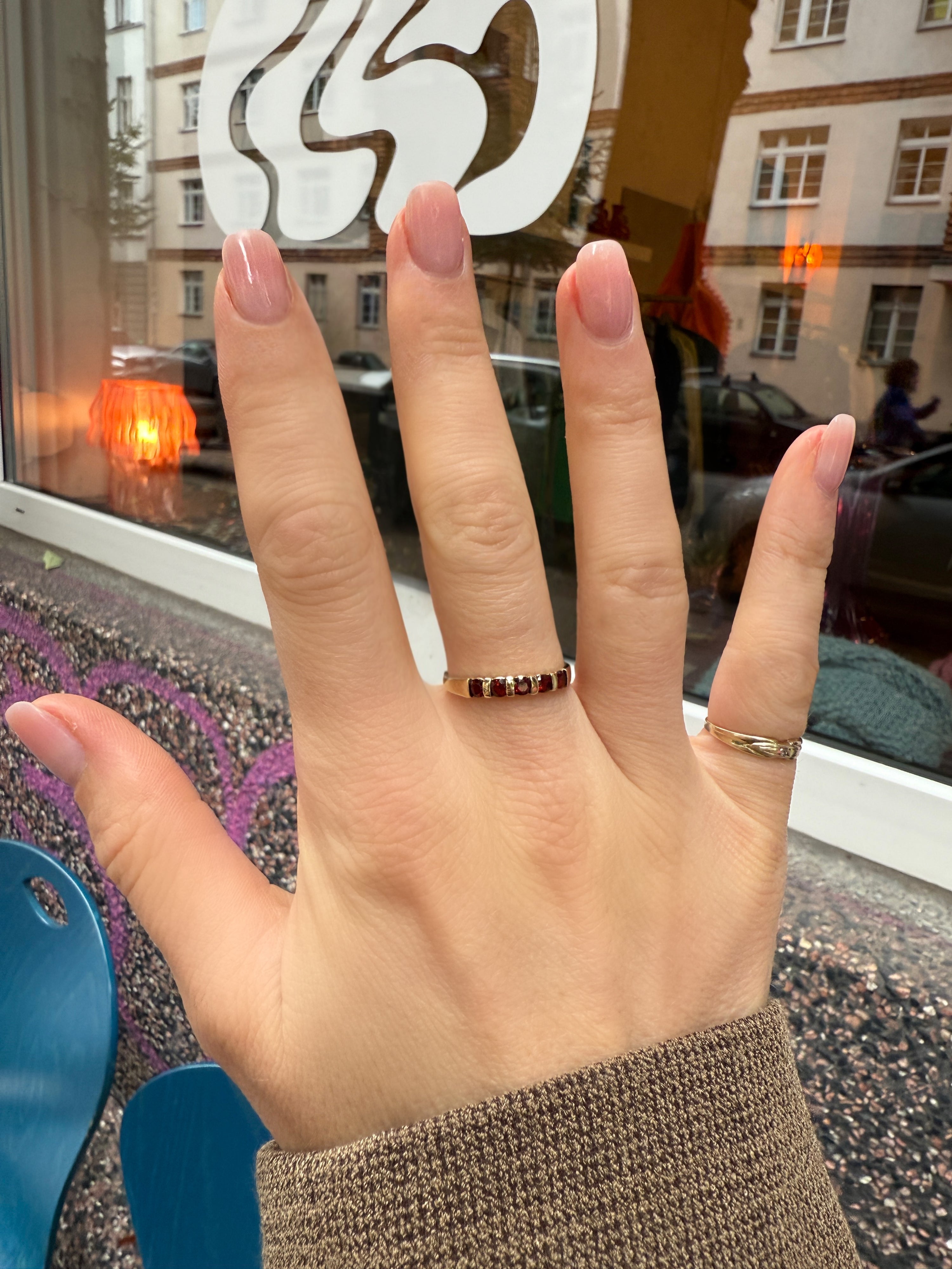 #154 8k Ring mit Granat - RG 56