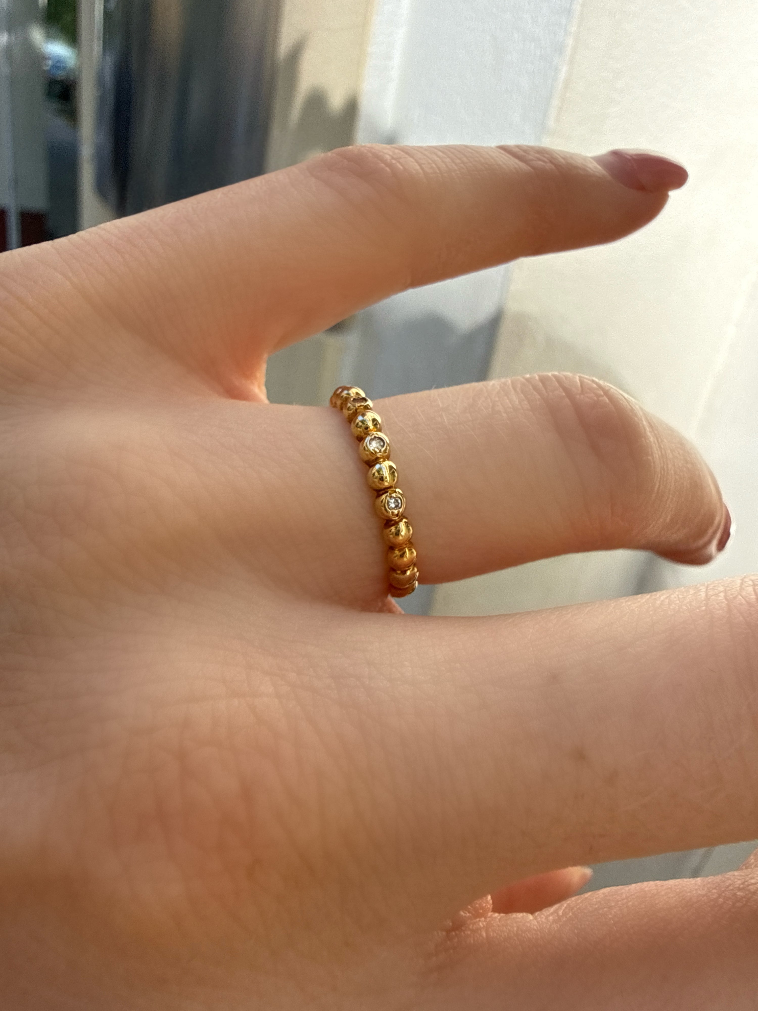 #1386 18k Ring mit 3 Diamanten - RG 50