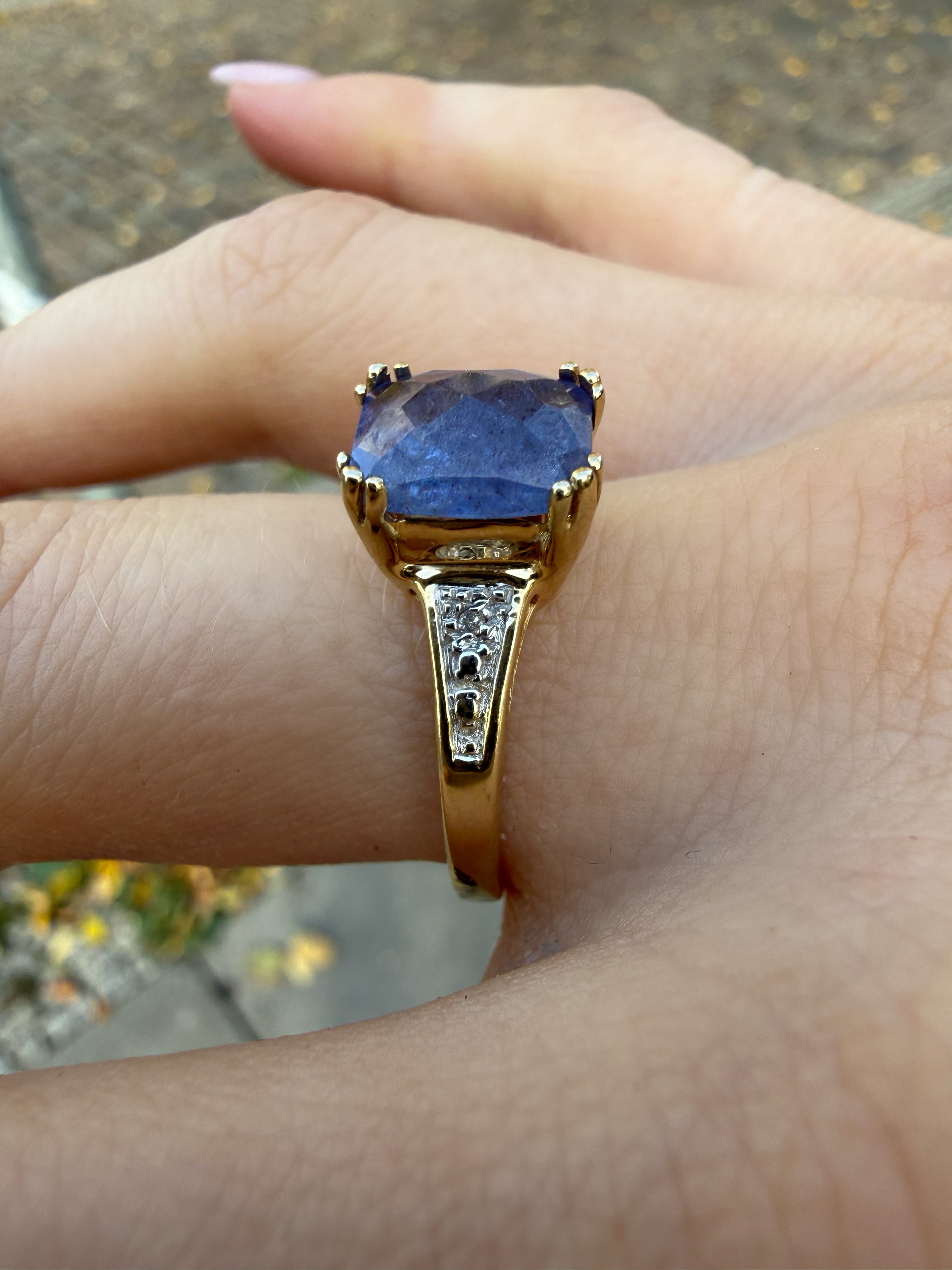 #1412 14k Ring with Ruby & Diamonds - Ring Size 55