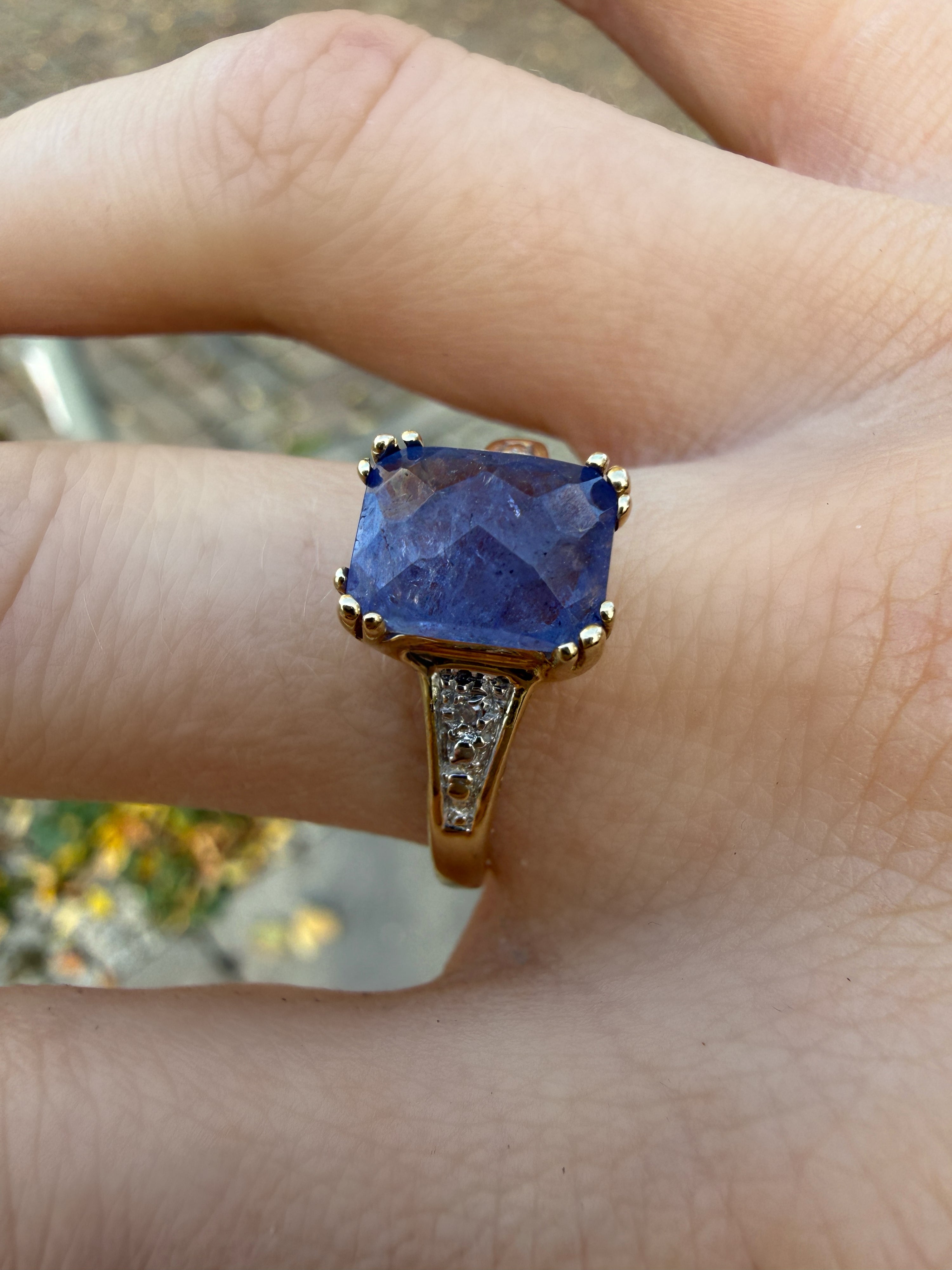 #1412 14k Ring with Ruby & Diamonds - Ring Size 55