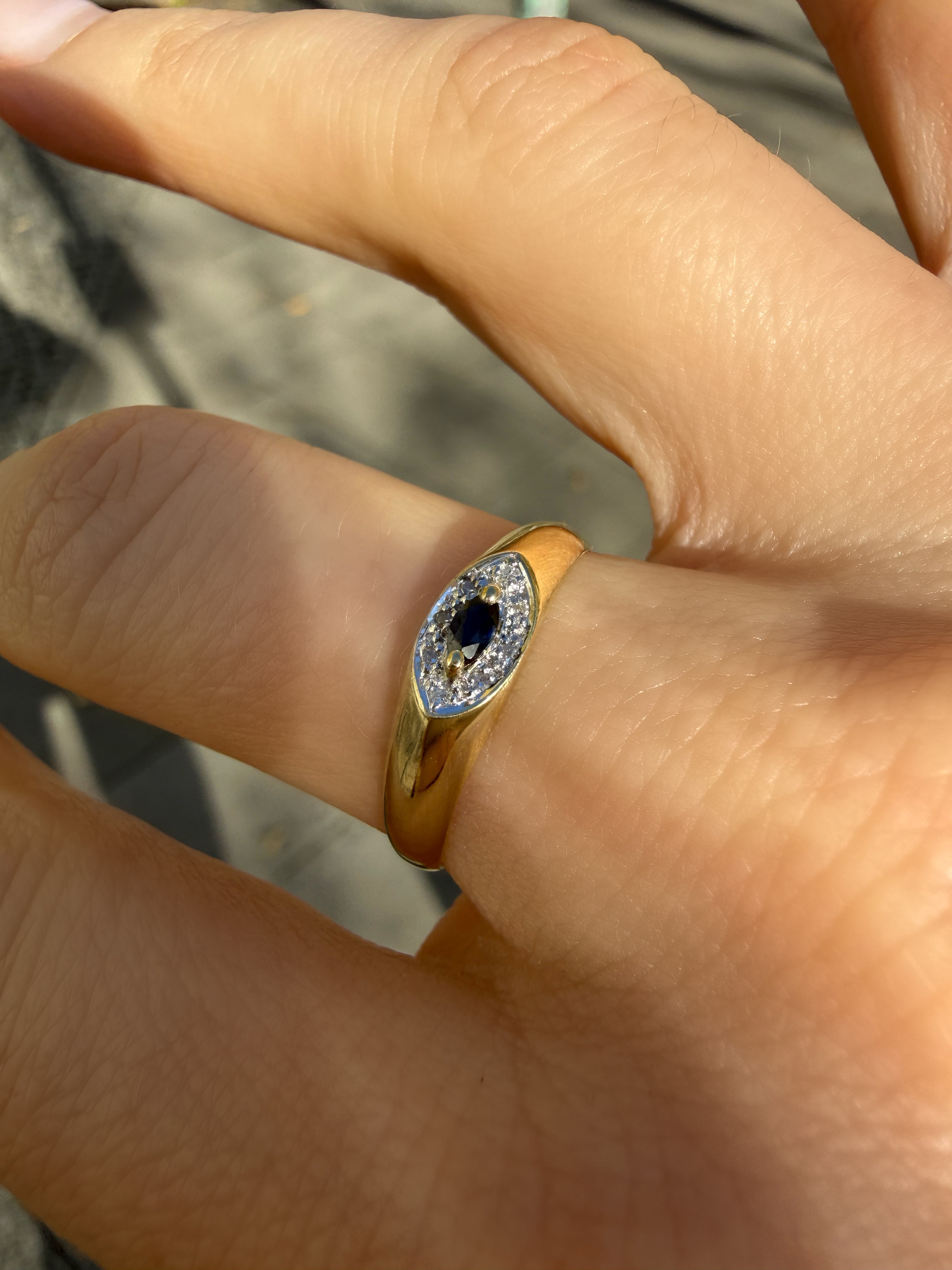 #1412 14k Ring with Ruby & Diamonds - Ring Size 55