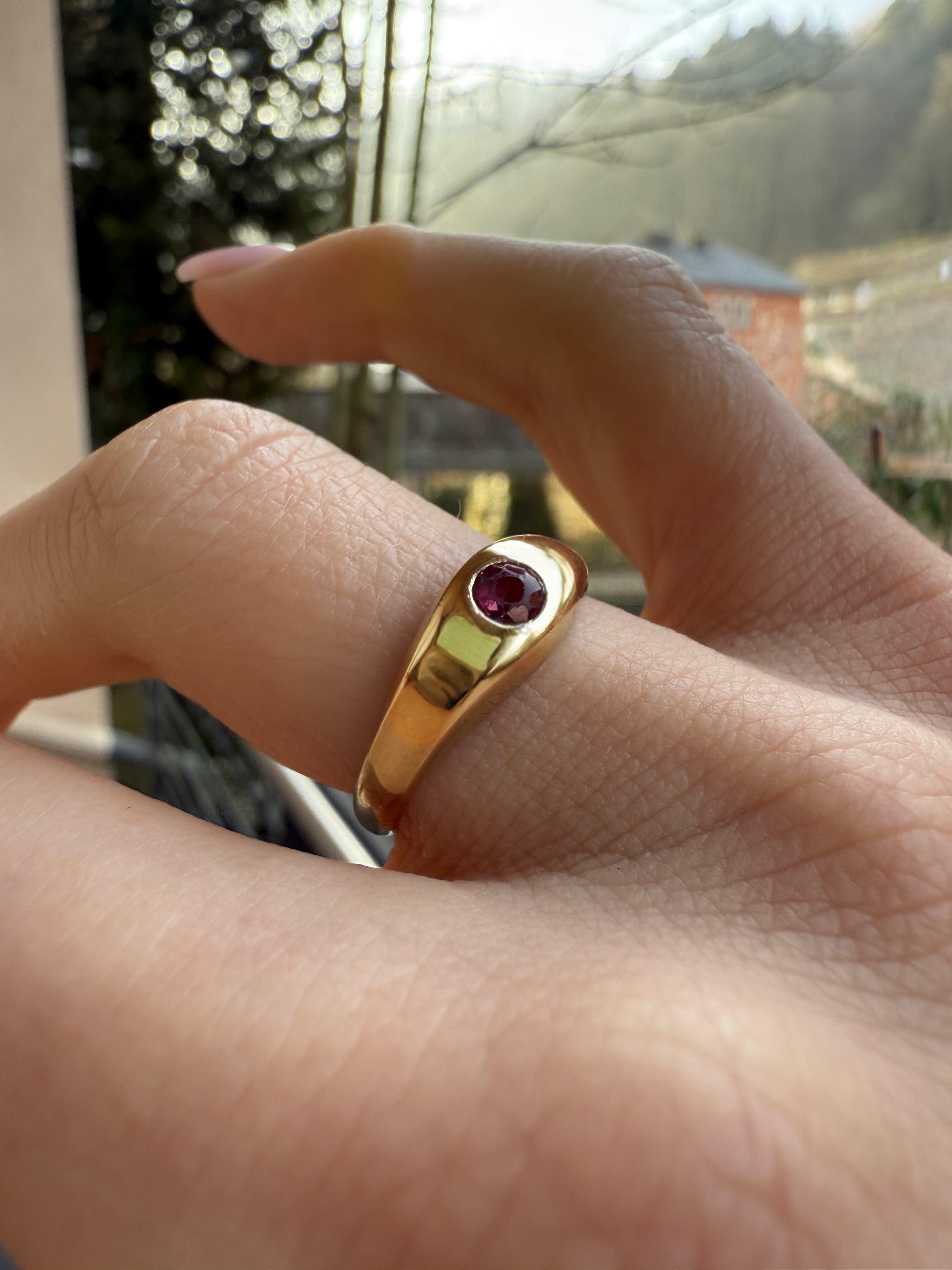 #591 Massiver 14k Ring mit Rubin - RG 53