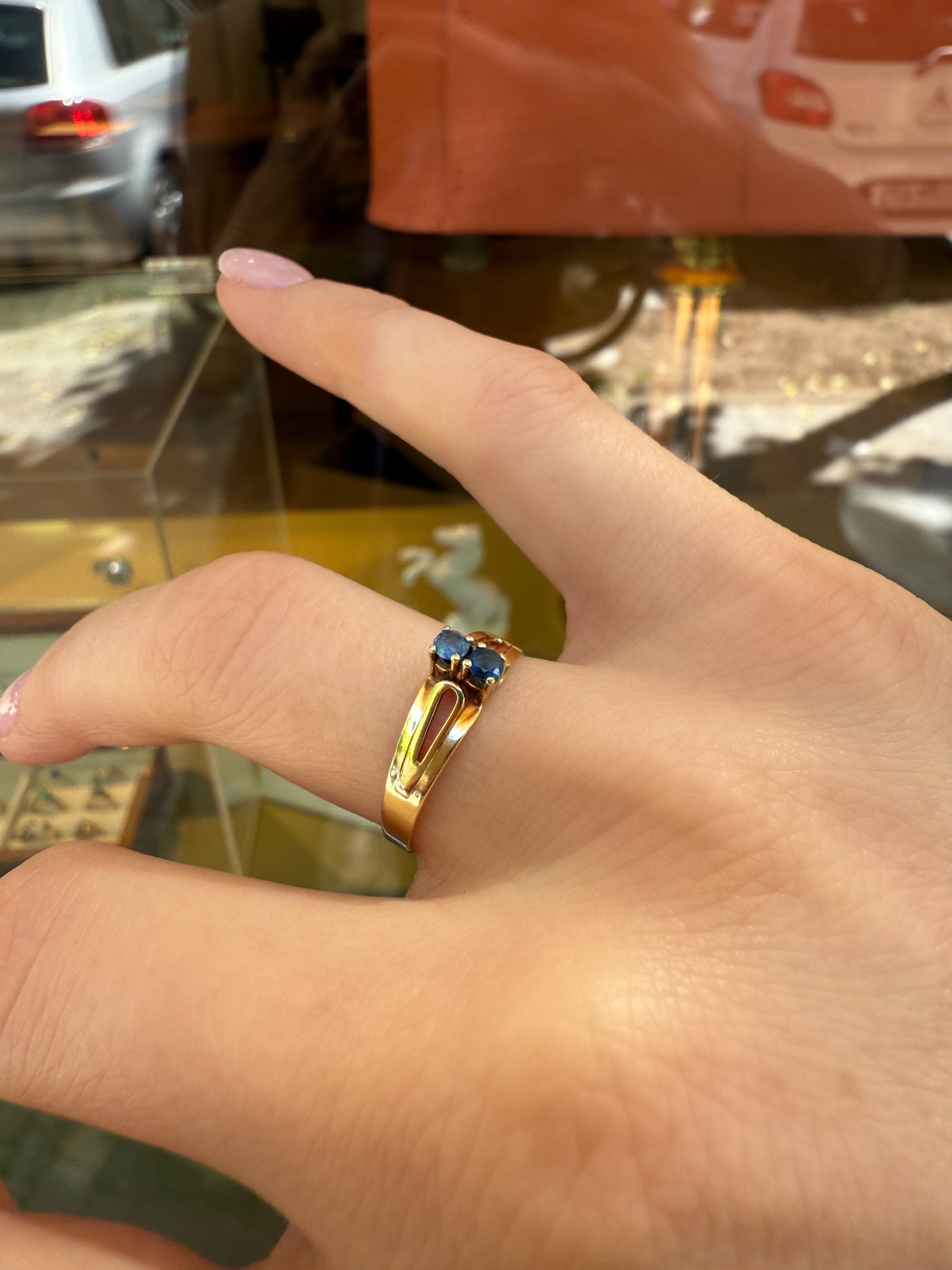 #1013 8k Ring mit Saphiren - RG 57