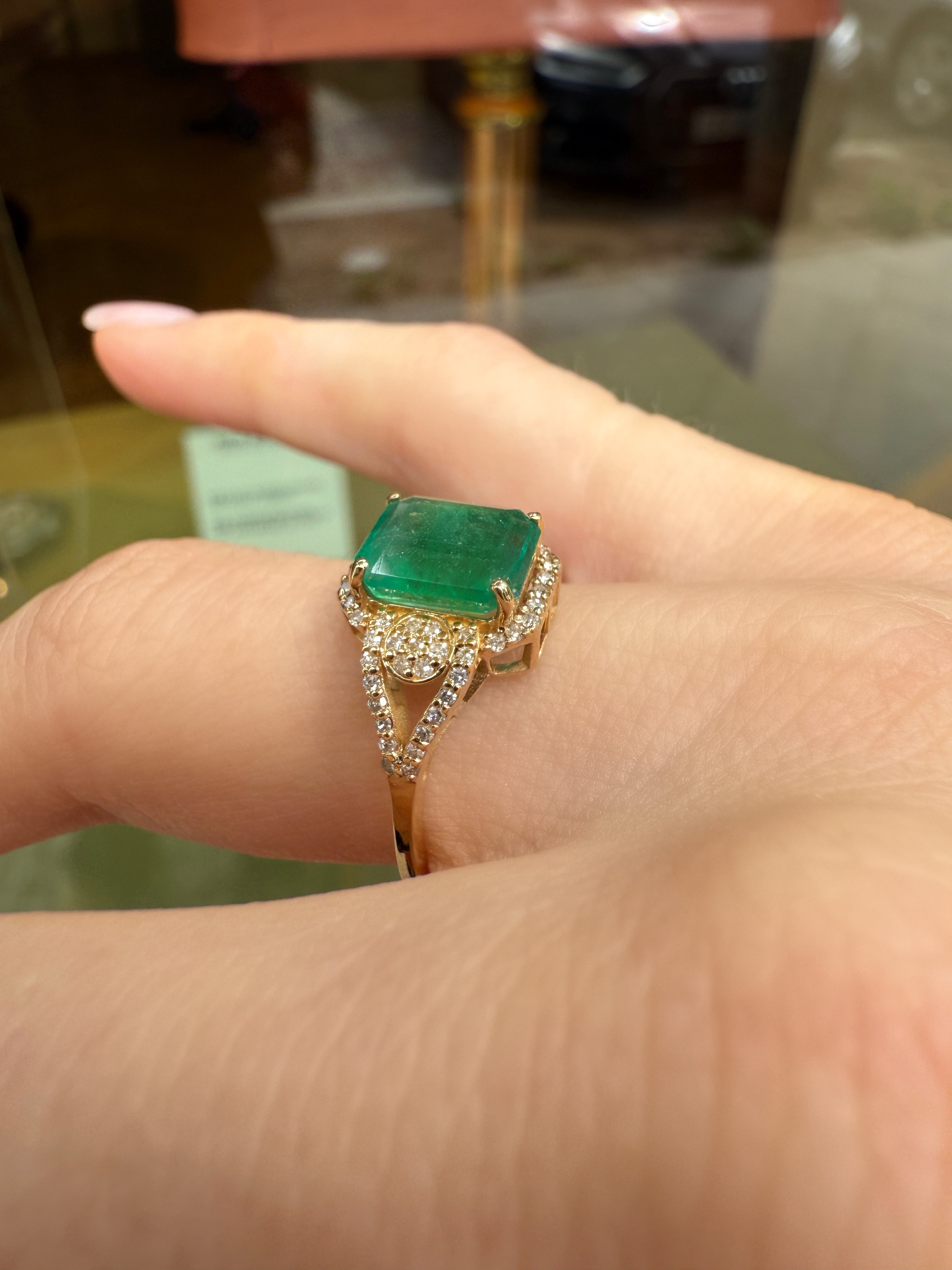 #1188 14k Ring with Pearls & Diamonds - Ring Size 58